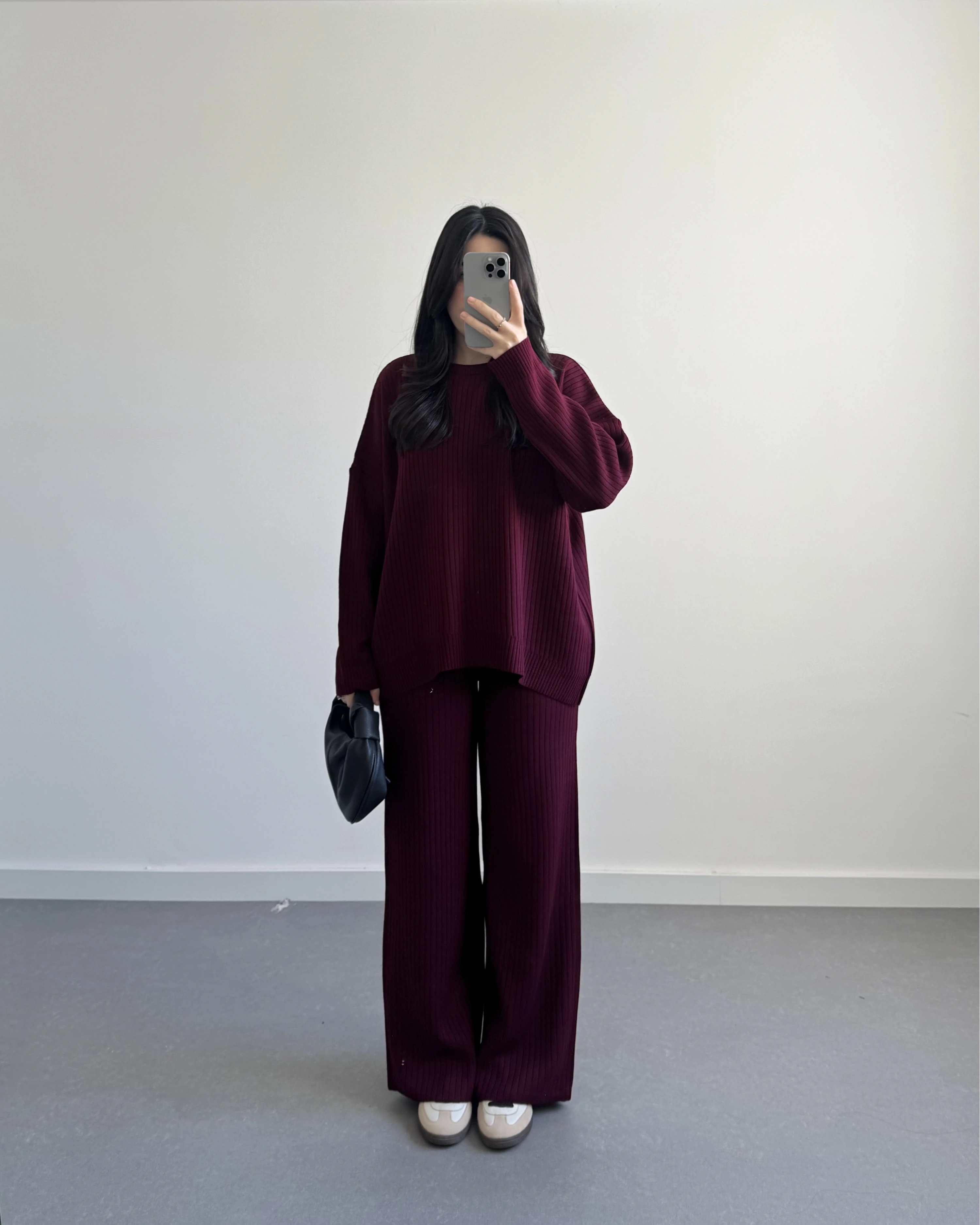 FİTİLLİ BORDO BASİC TRİKO TAKIM