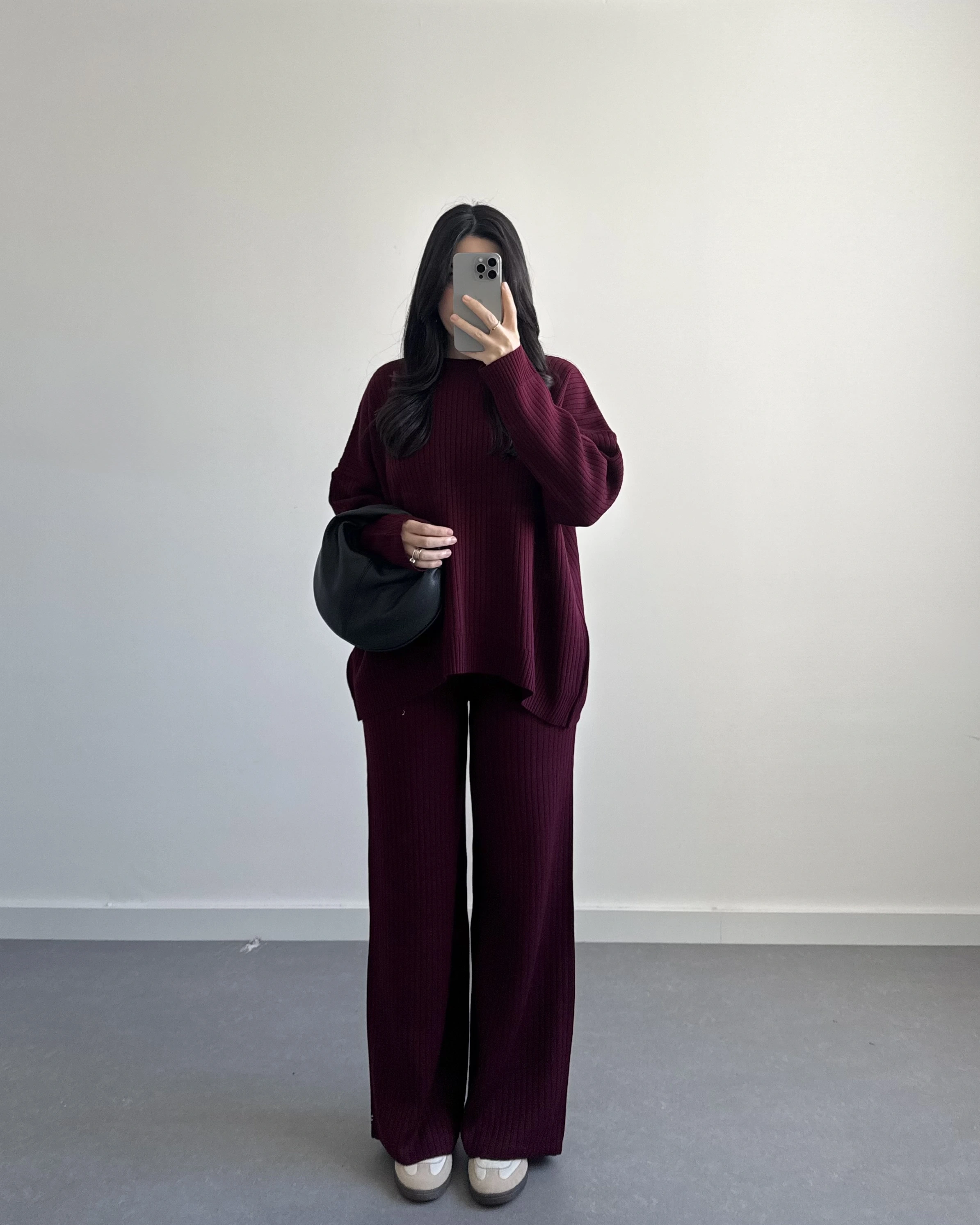 FİTİLLİ BORDO BASİC TRİKO TAKIM