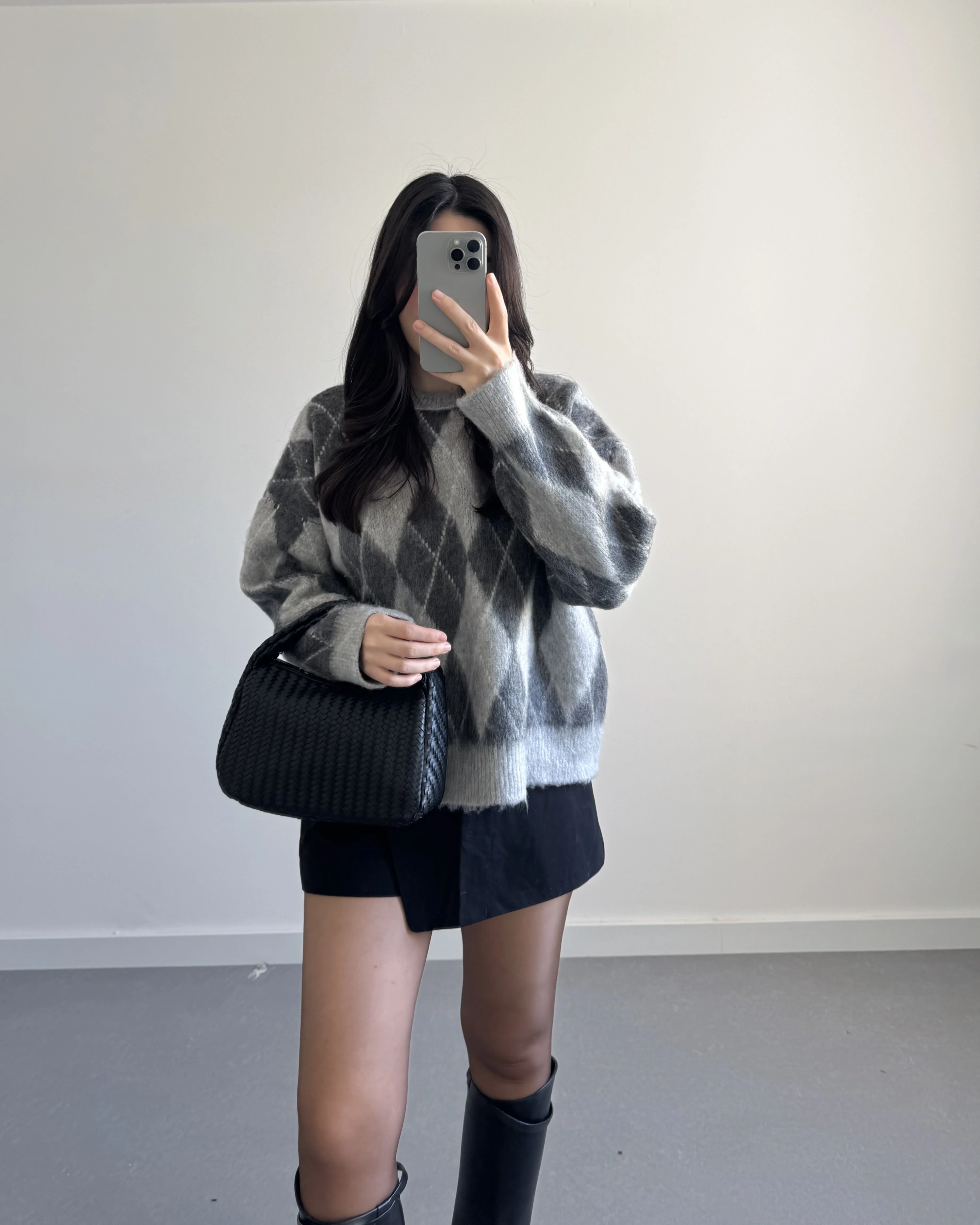 GRİ-FÜME BAKLAVA KAZAK