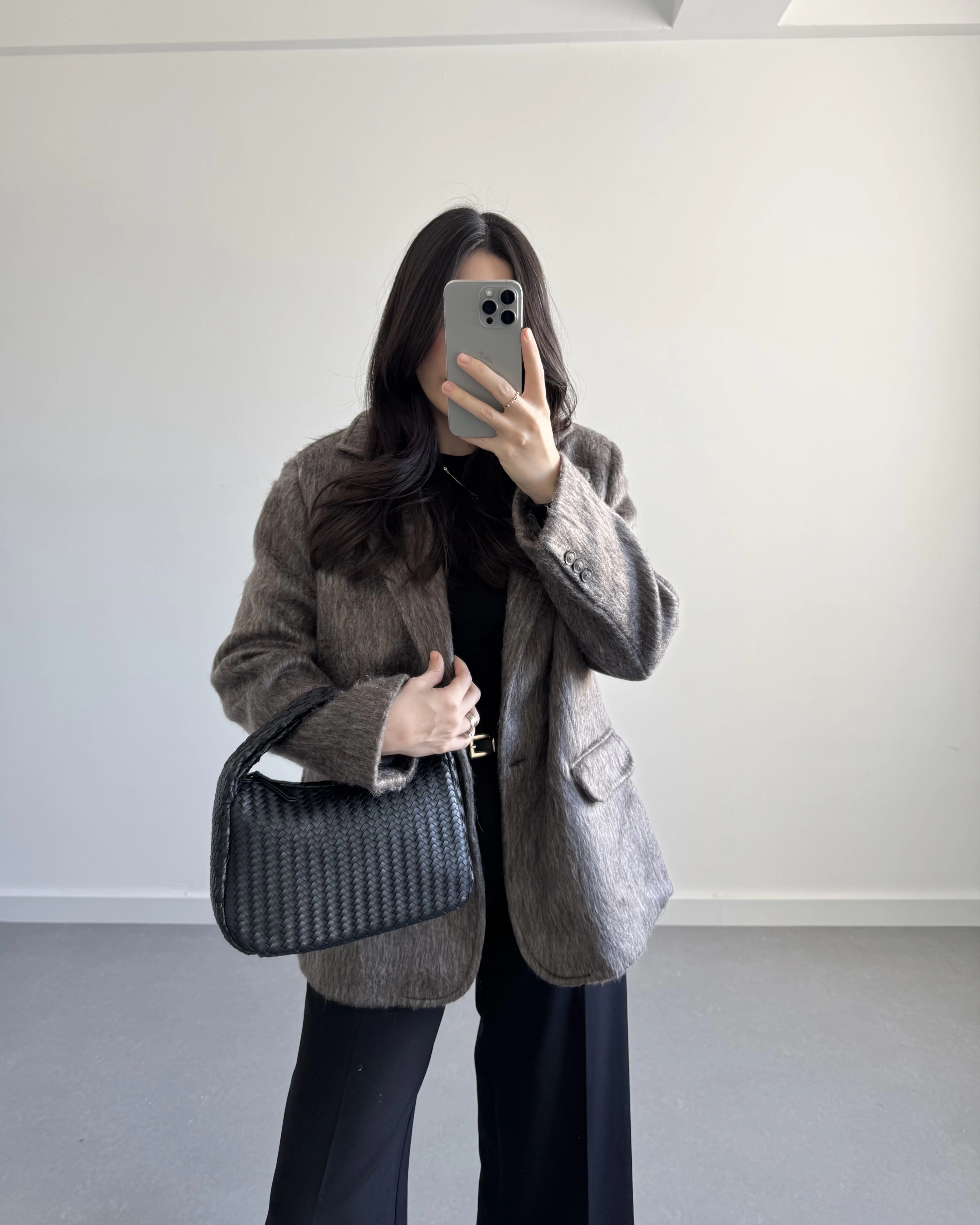 GRİ - KAHVE SAKALLI BLAZER CEKET