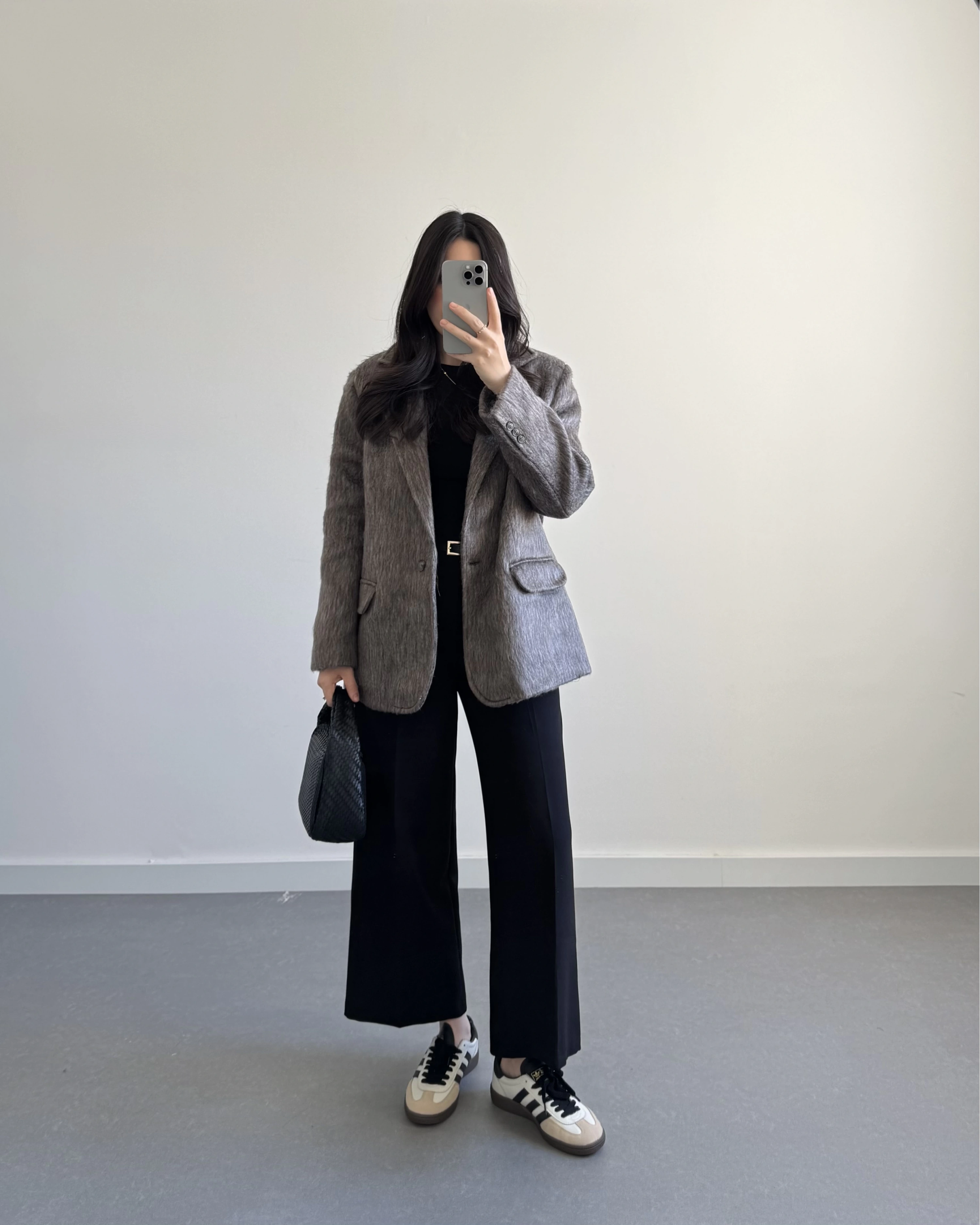 GRİ - KAHVE SAKALLI BLAZER CEKET