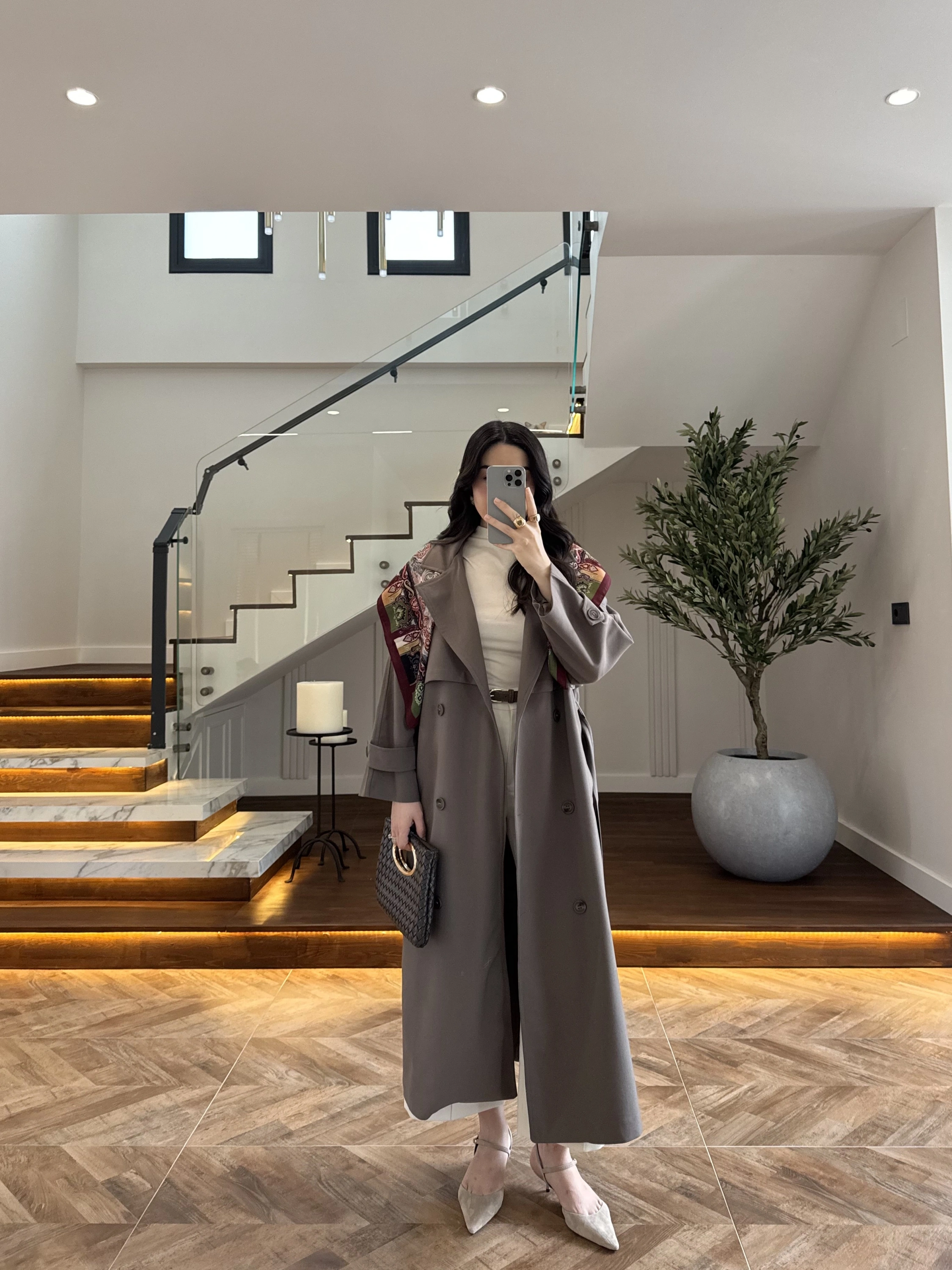 HAKİ APOLETLİ KUŞAKLI TRENCH -7589