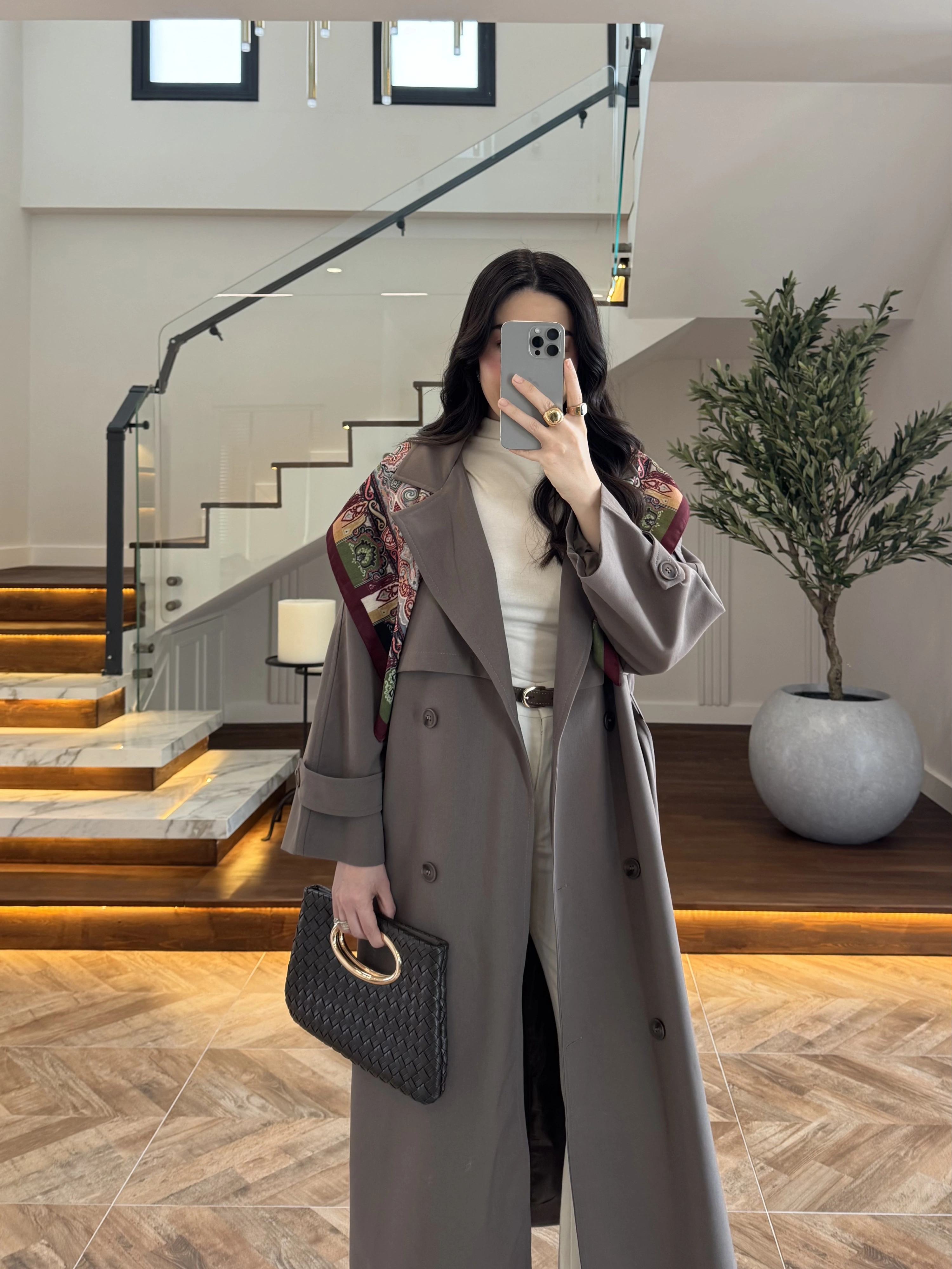HAKİ APOLETLİ KUŞAKLI TRENCH -7589