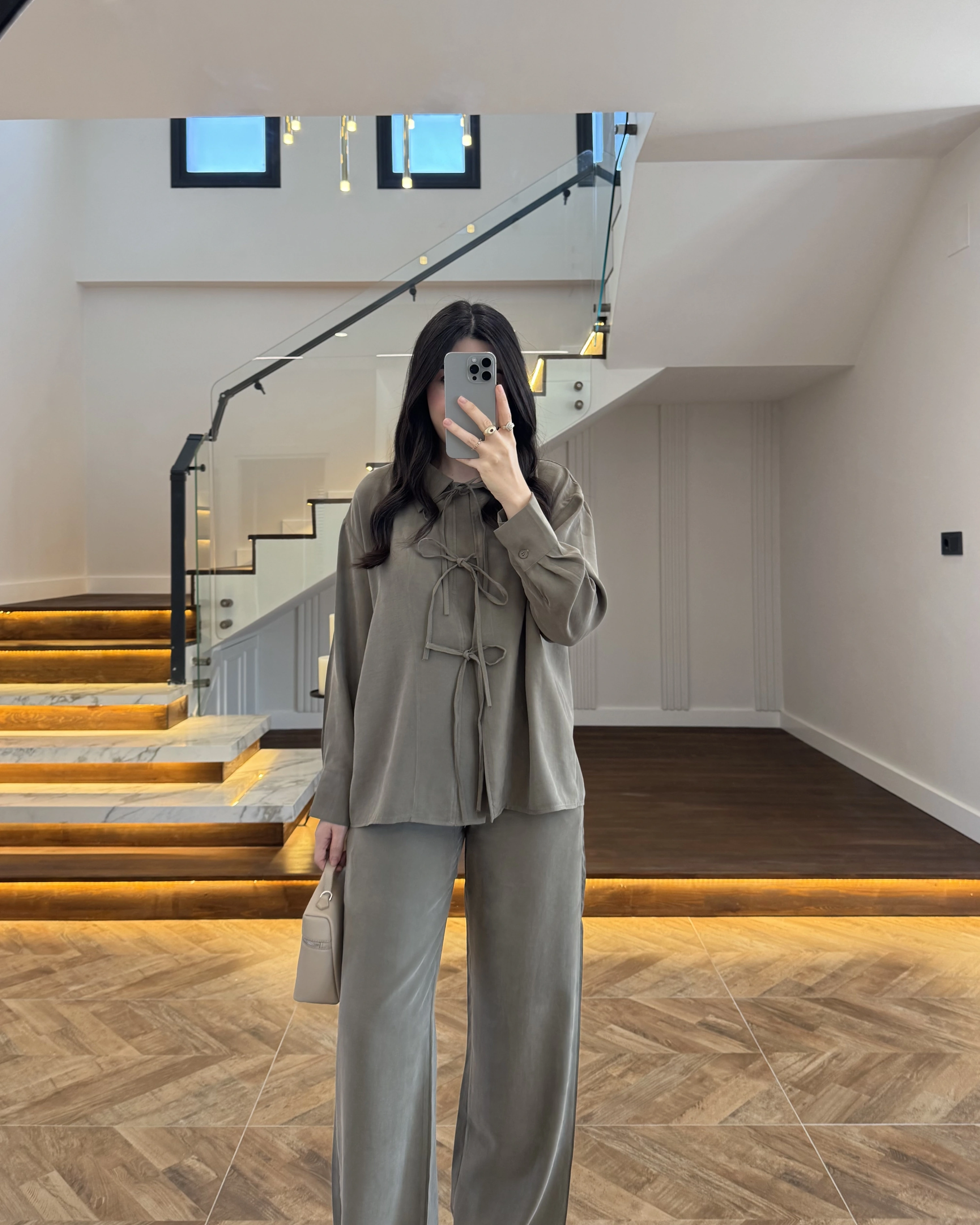 HAKİ BAĞLAMALI GÖMLEK TAKIM -8949