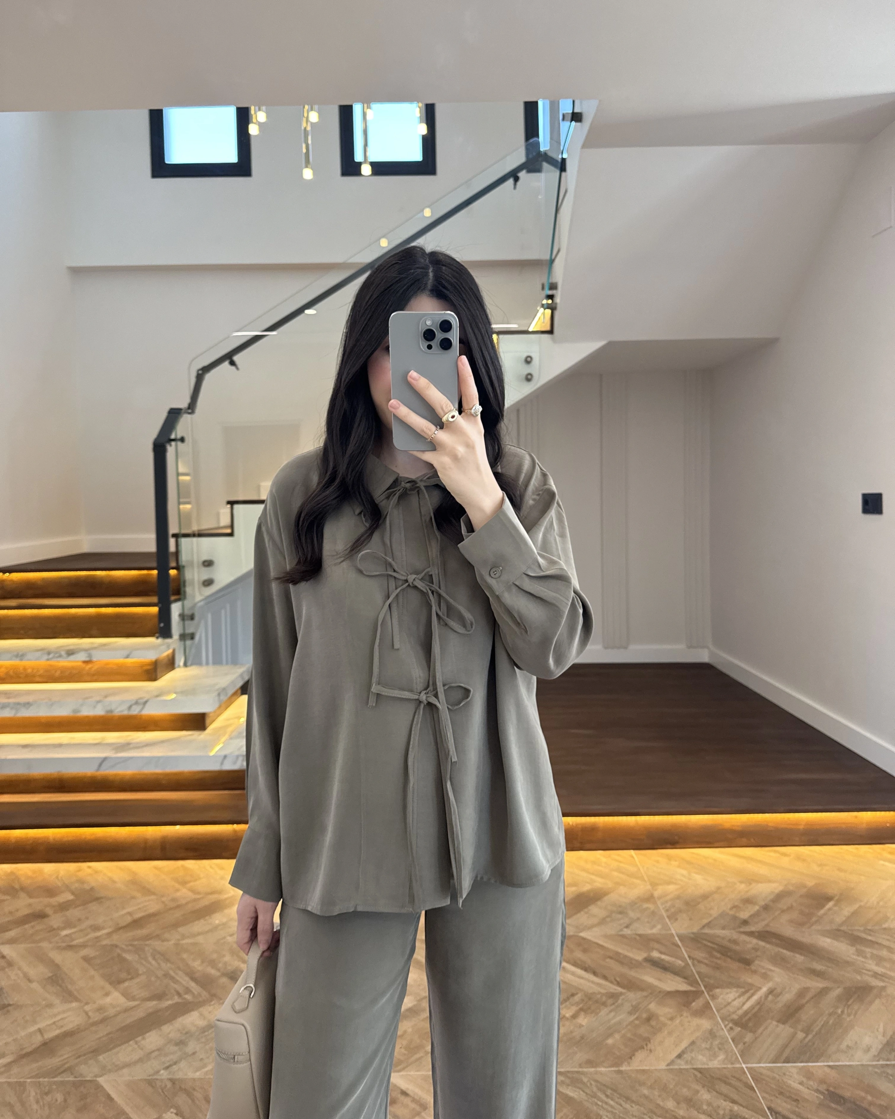 HAKİ BAĞLAMALI GÖMLEK TAKIM -8949