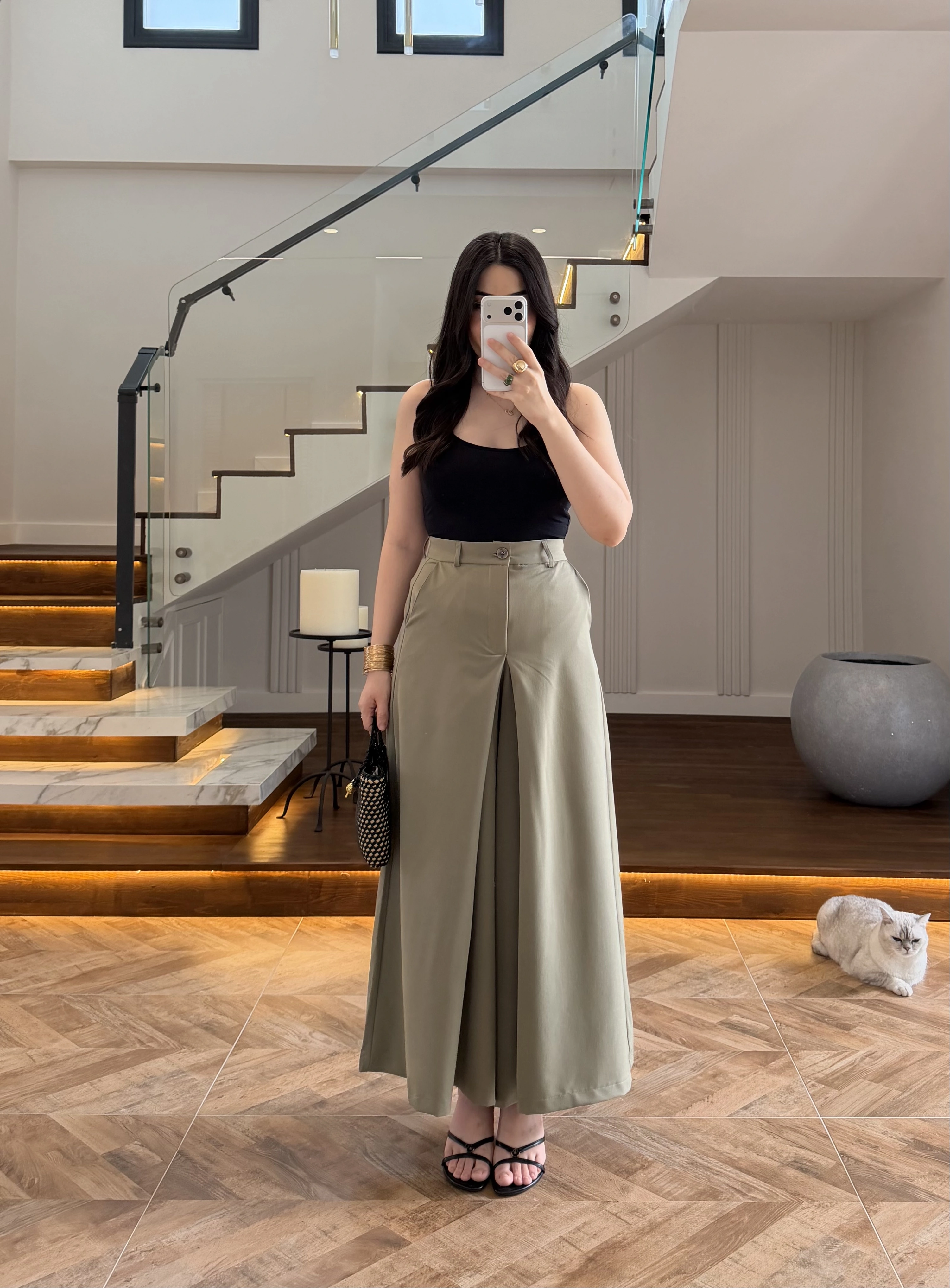 HAKİ BOL DÖKÜMLÜ PANTOLON-51417