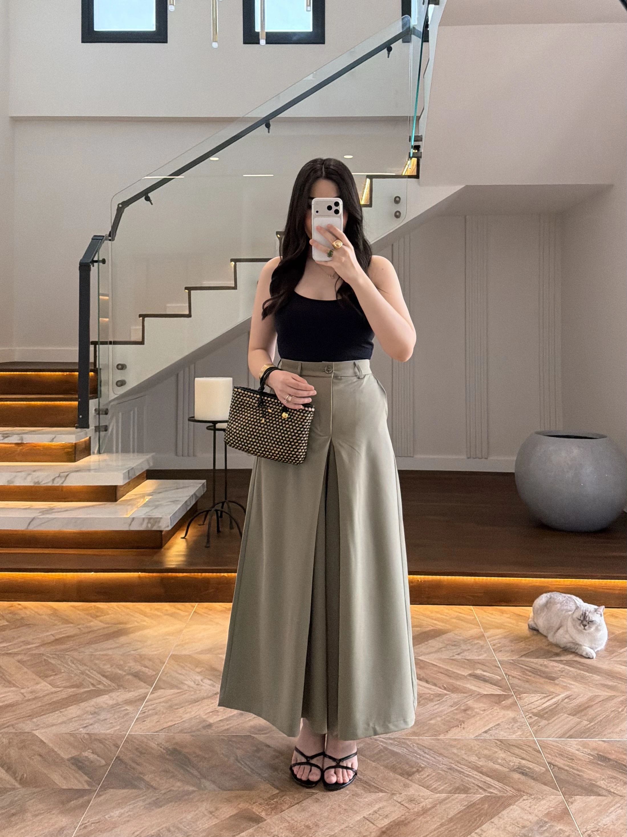 HAKİ BOL DÖKÜMLÜ PANTOLON-51417