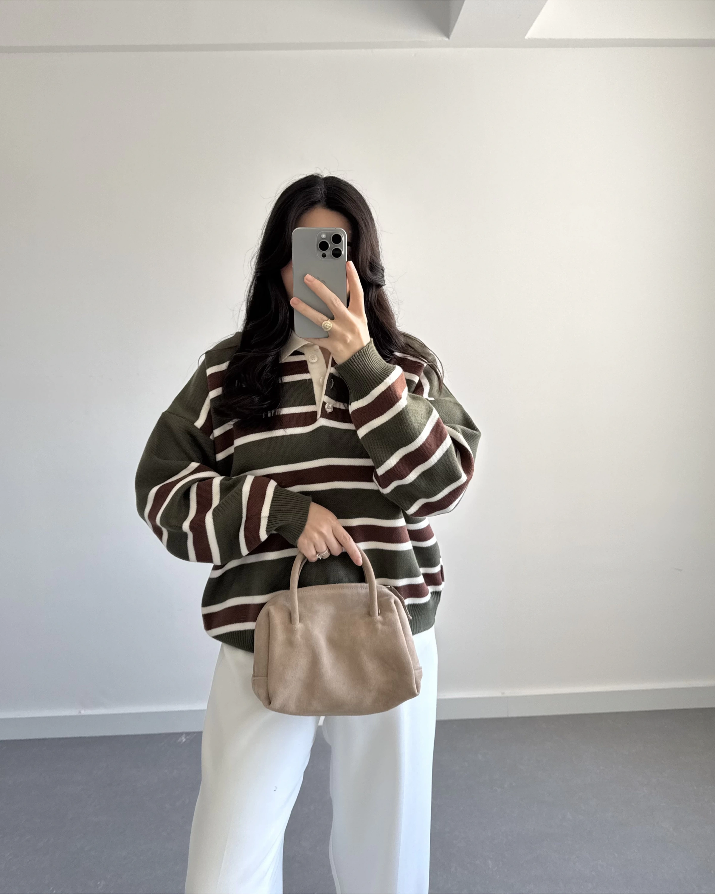 HAKİ ÇİZGİLİ KAZAK