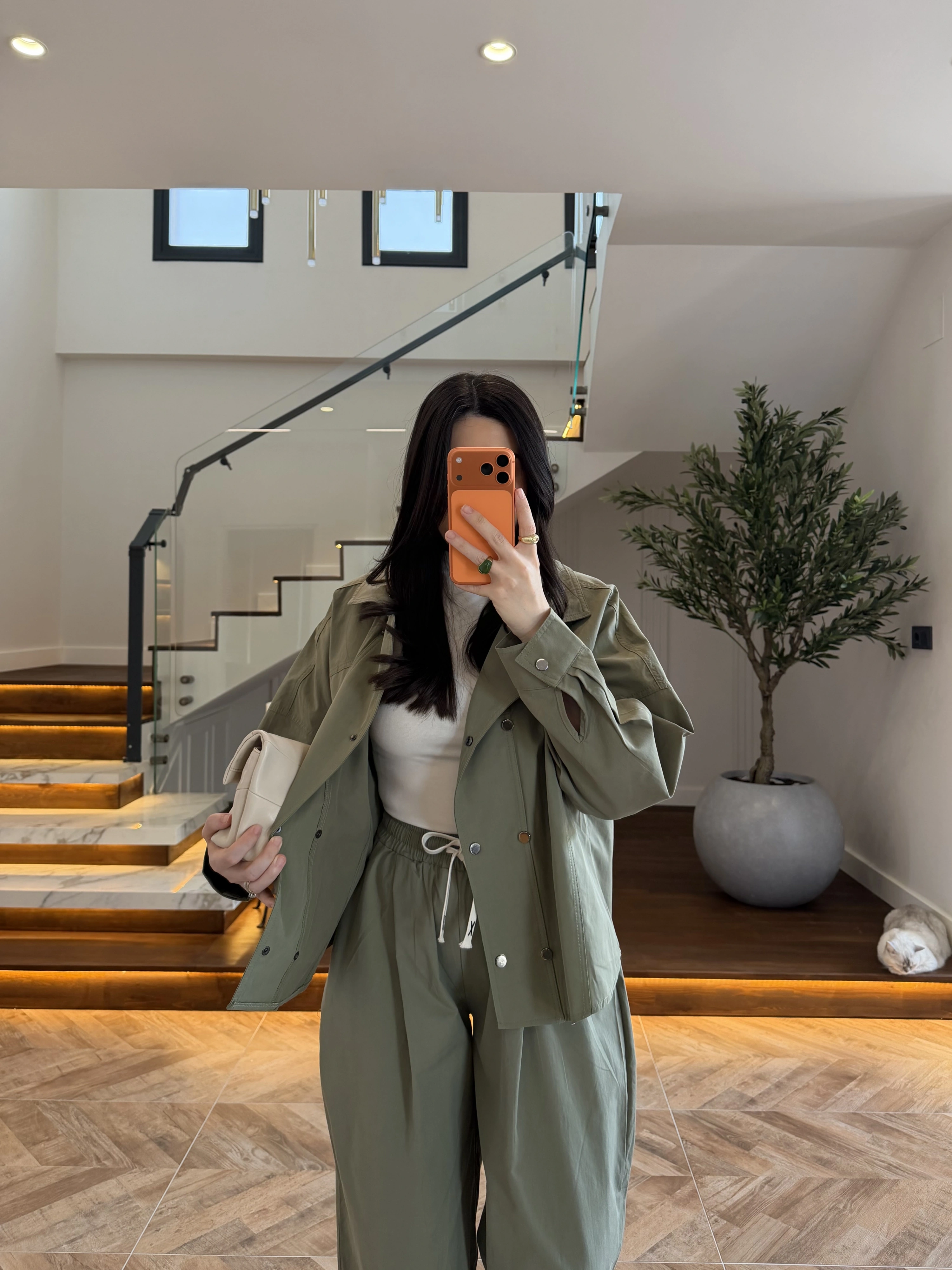 HAKİ GÖMLEK PANTOLON TAKIM-51463