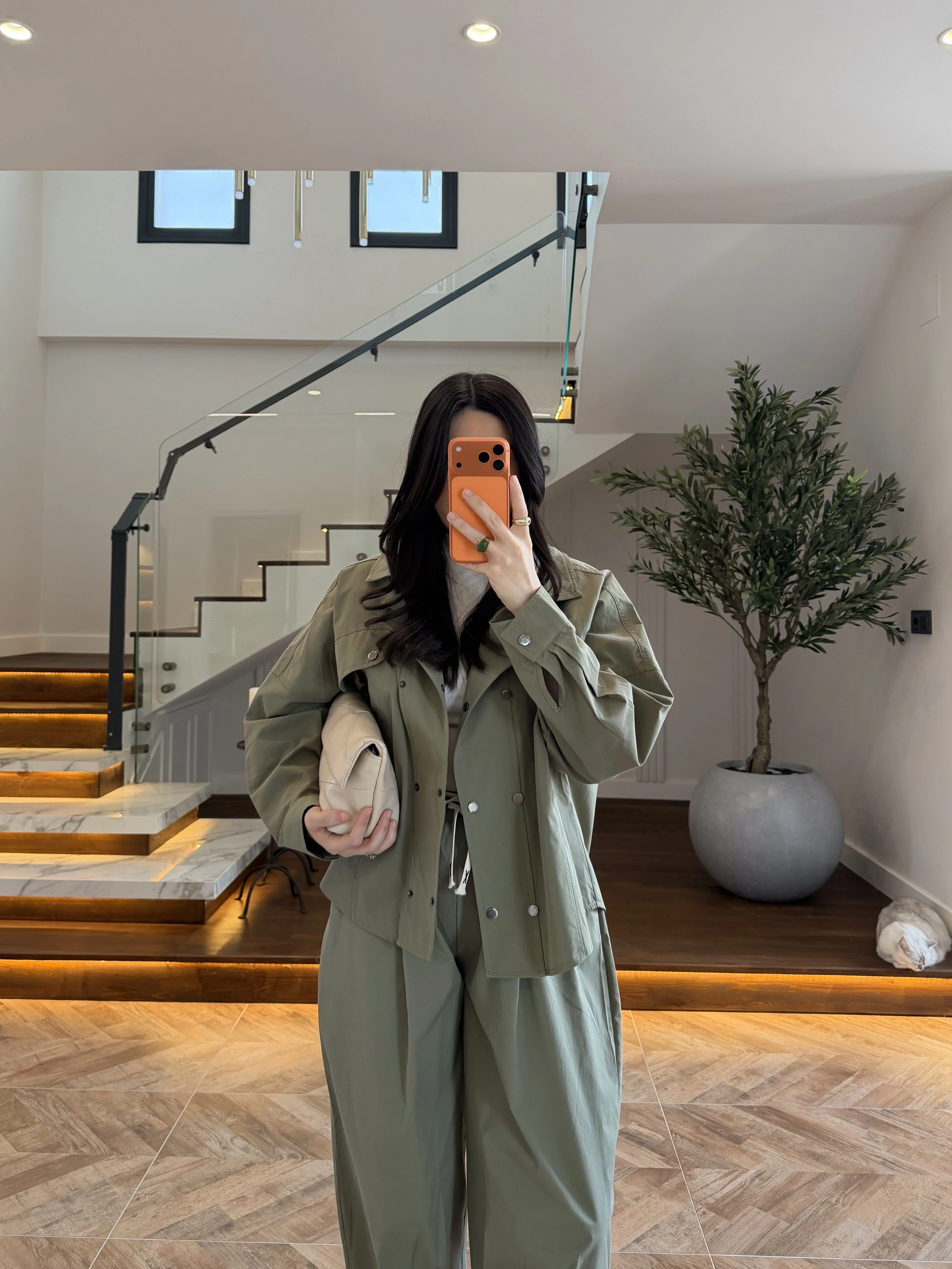 HAKİ GÖMLEK PANTOLON TAKIM-51463