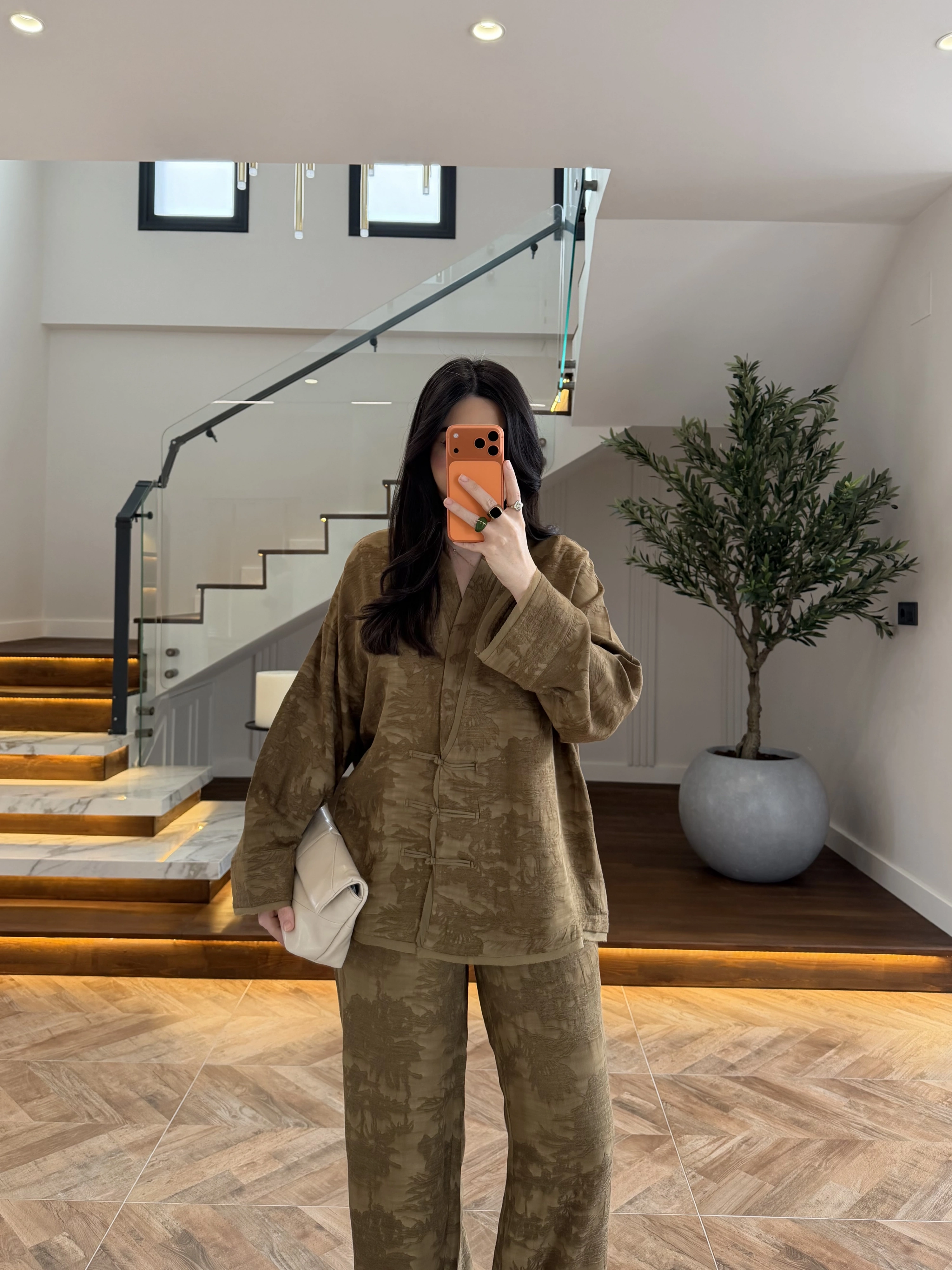 HAKİ JAKARLI KİMONO TAKIM-51479