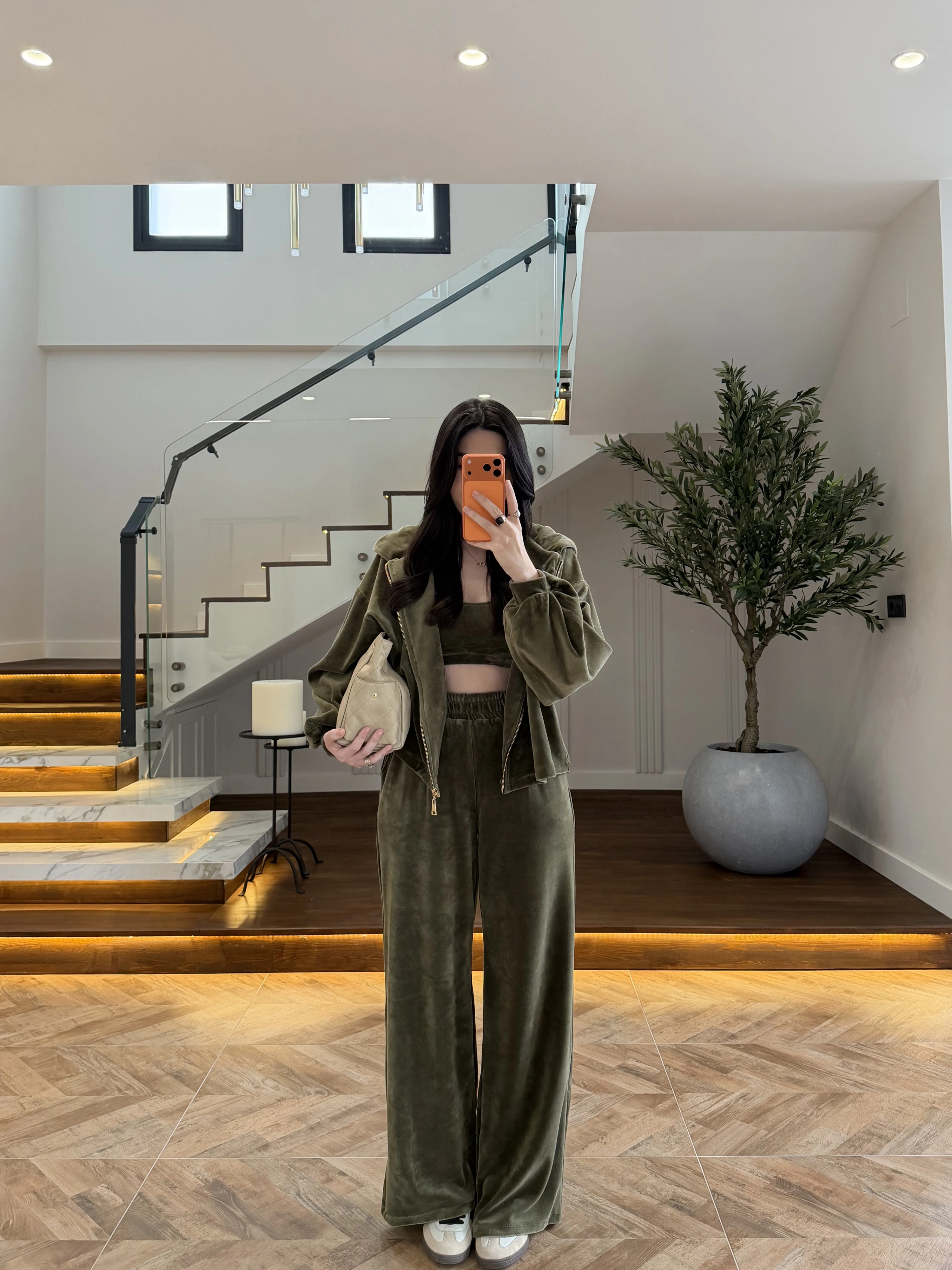 HAKİ KADİFE 3 LÜ TAKIM-0097