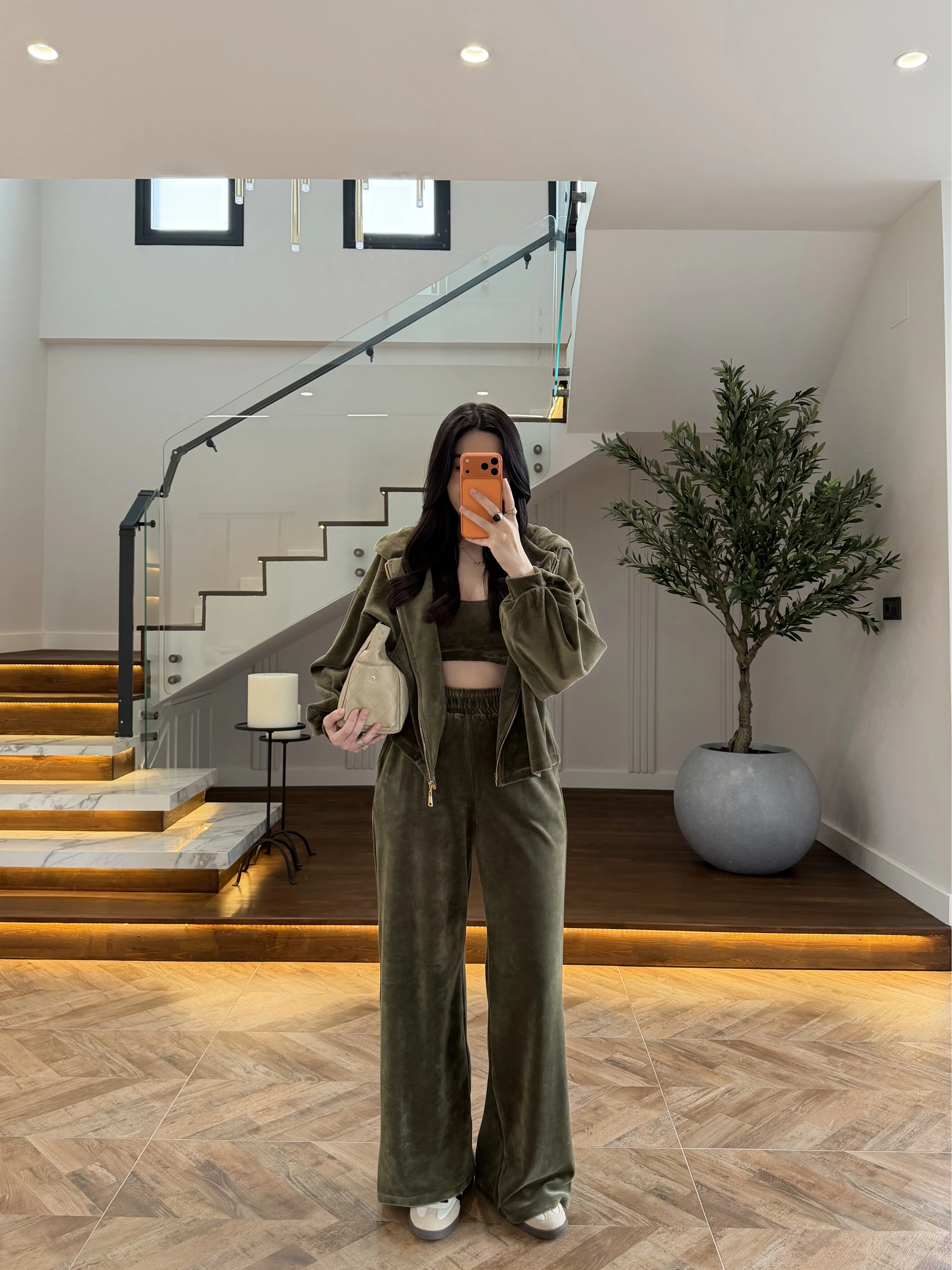 HAKİ KADİFE 3 LÜ TAKIM-0097