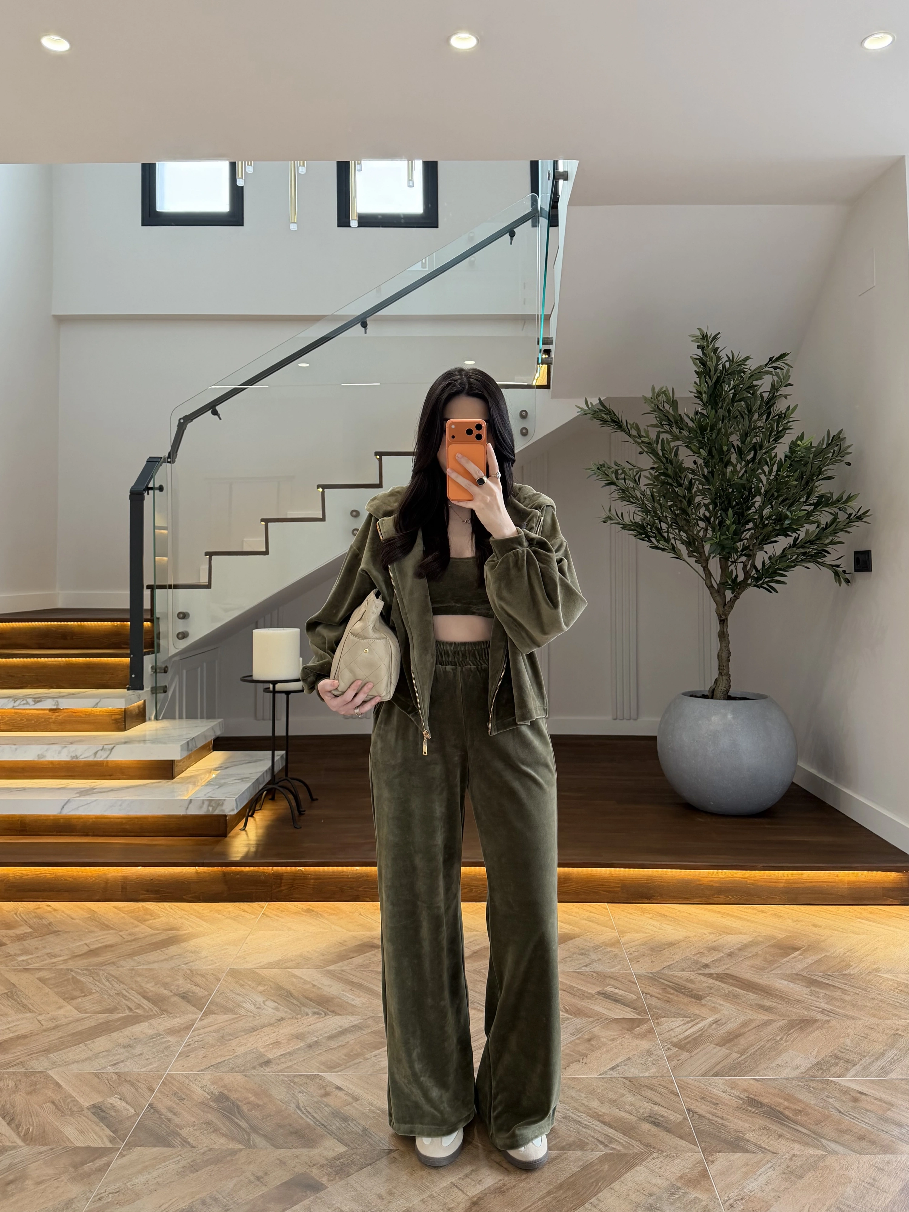 HAKİ KADİFE 3 LÜ TAKIM-0097