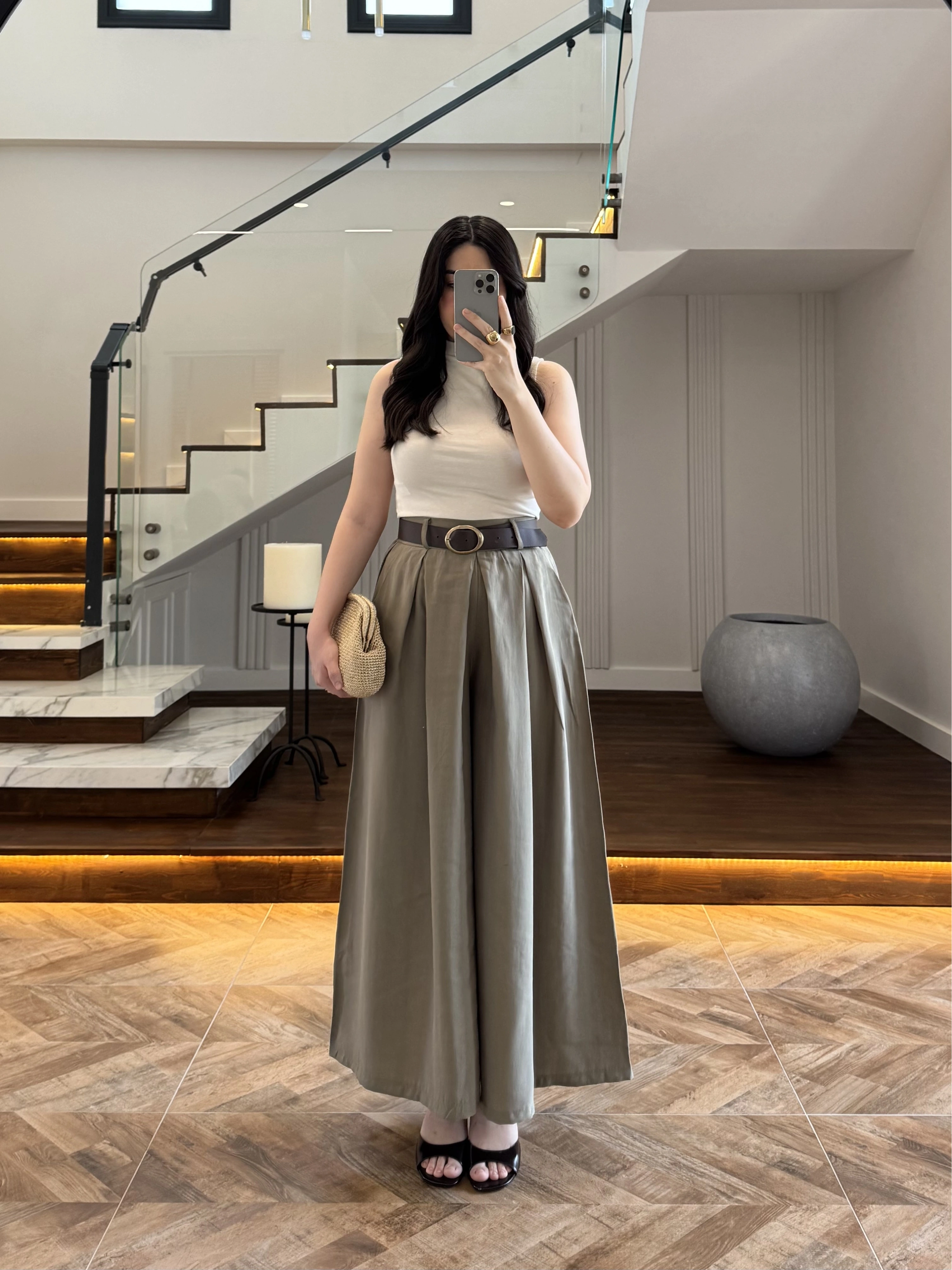 HAKİ KEMERLİ ETEKLİ PANTOLON-51354