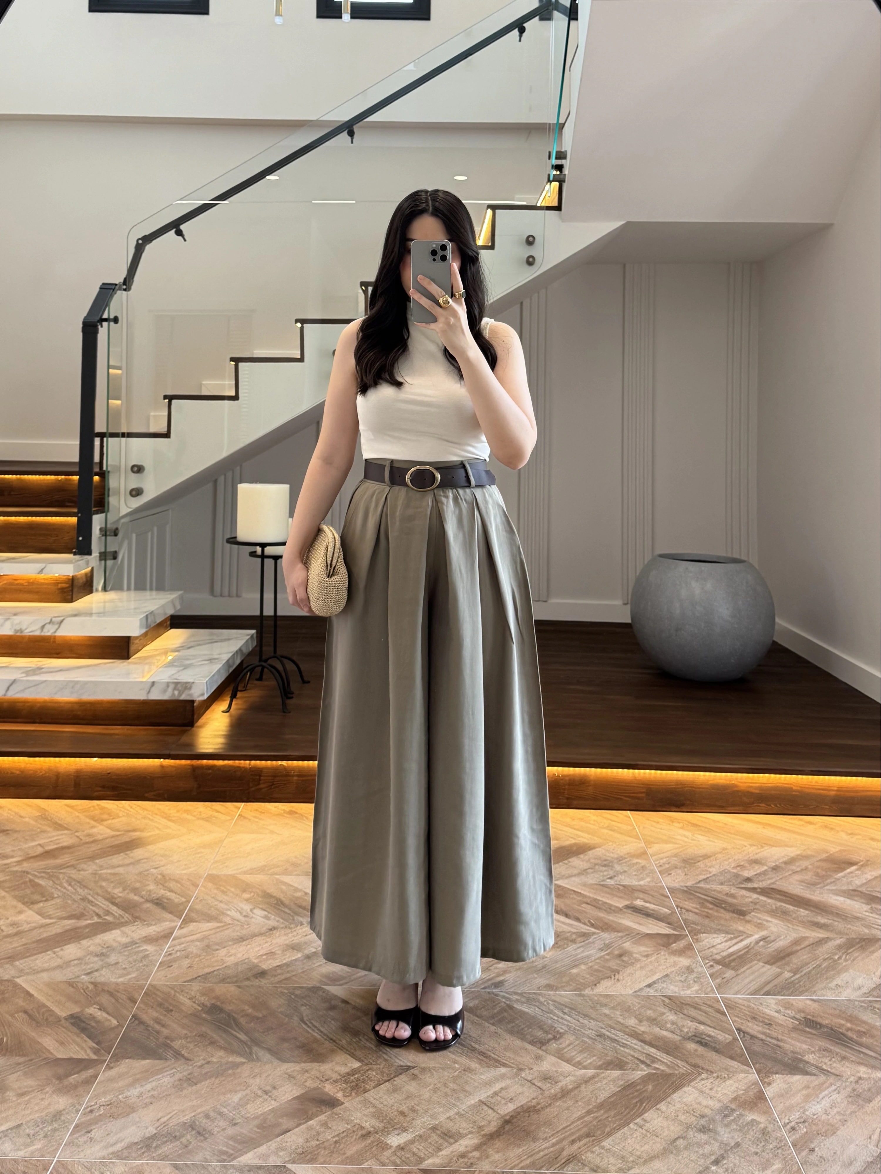 HAKİ KEMERLİ ETEKLİ PANTOLON-51354