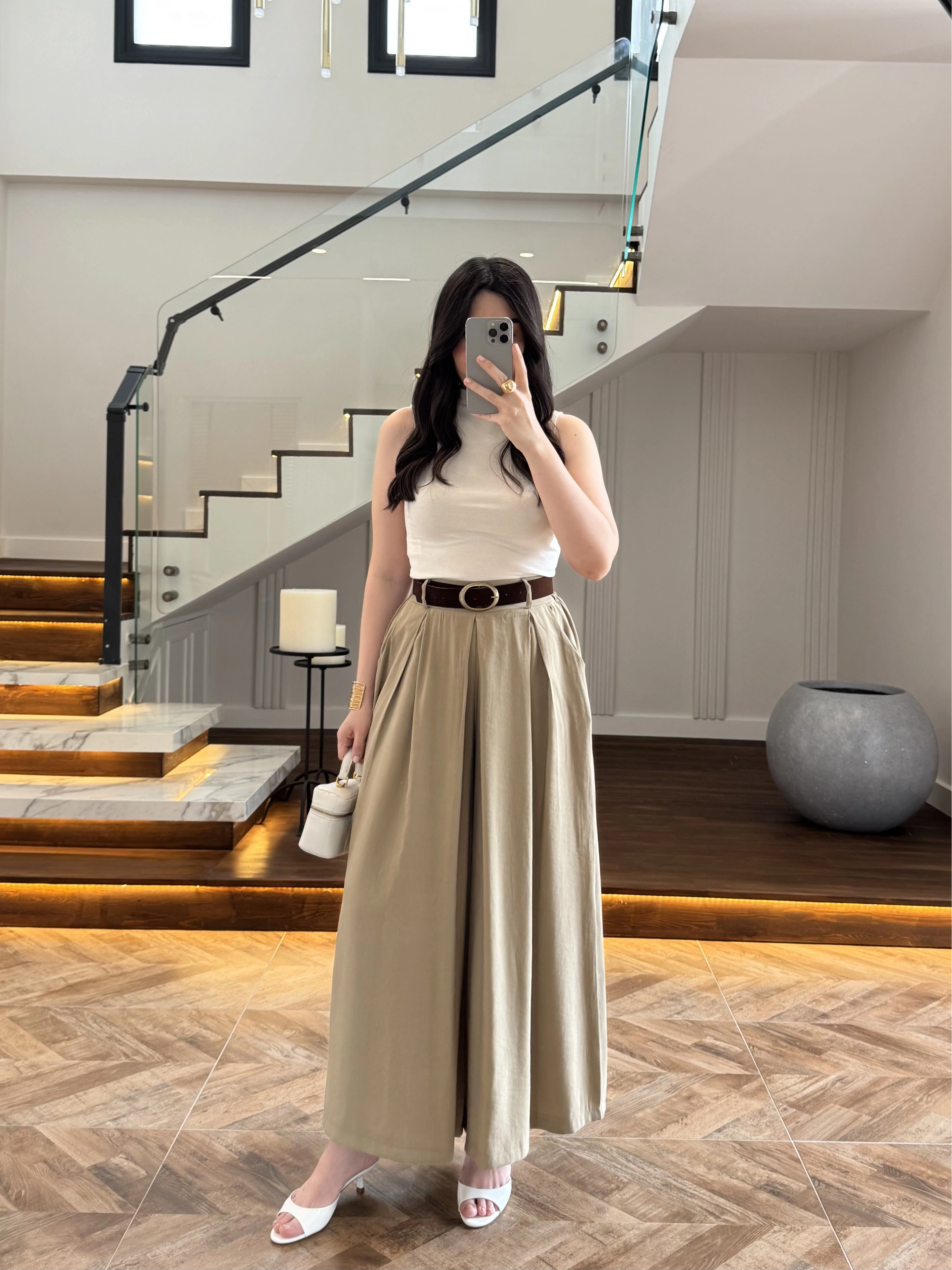 HAKİ KEMERLİ ETEKLİ PANTOLON-51354