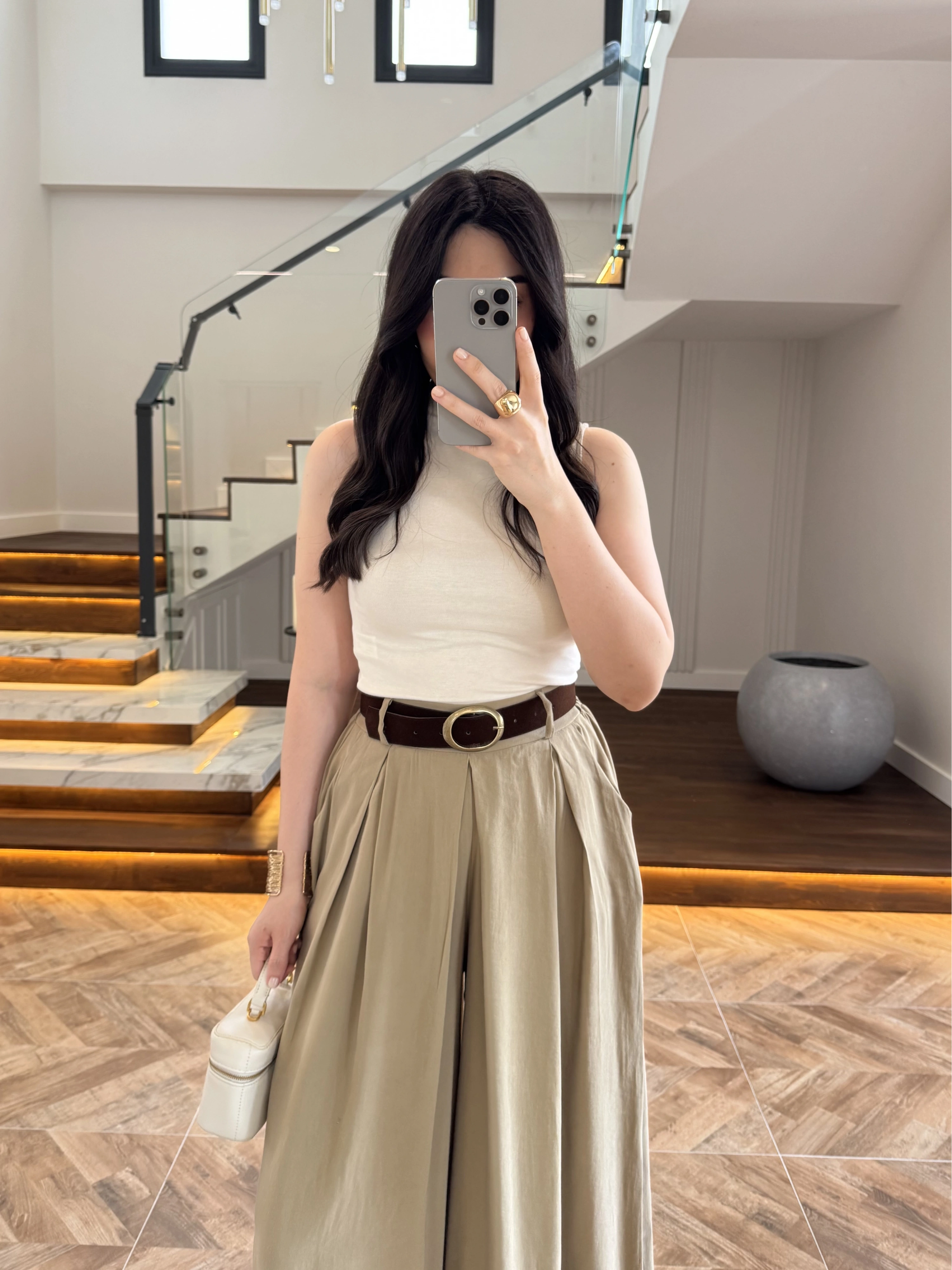 HAKİ KEMERLİ ETEKLİ PANTOLON-51354