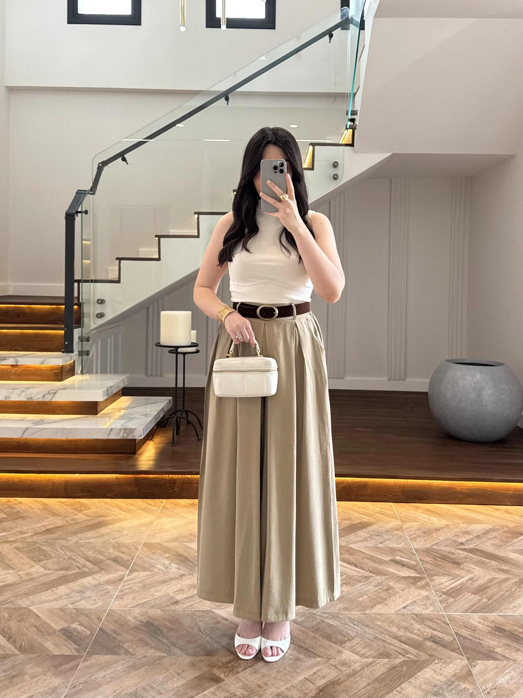 HAKİ KEMERLİ ETEKLİ PANTOLON-51354