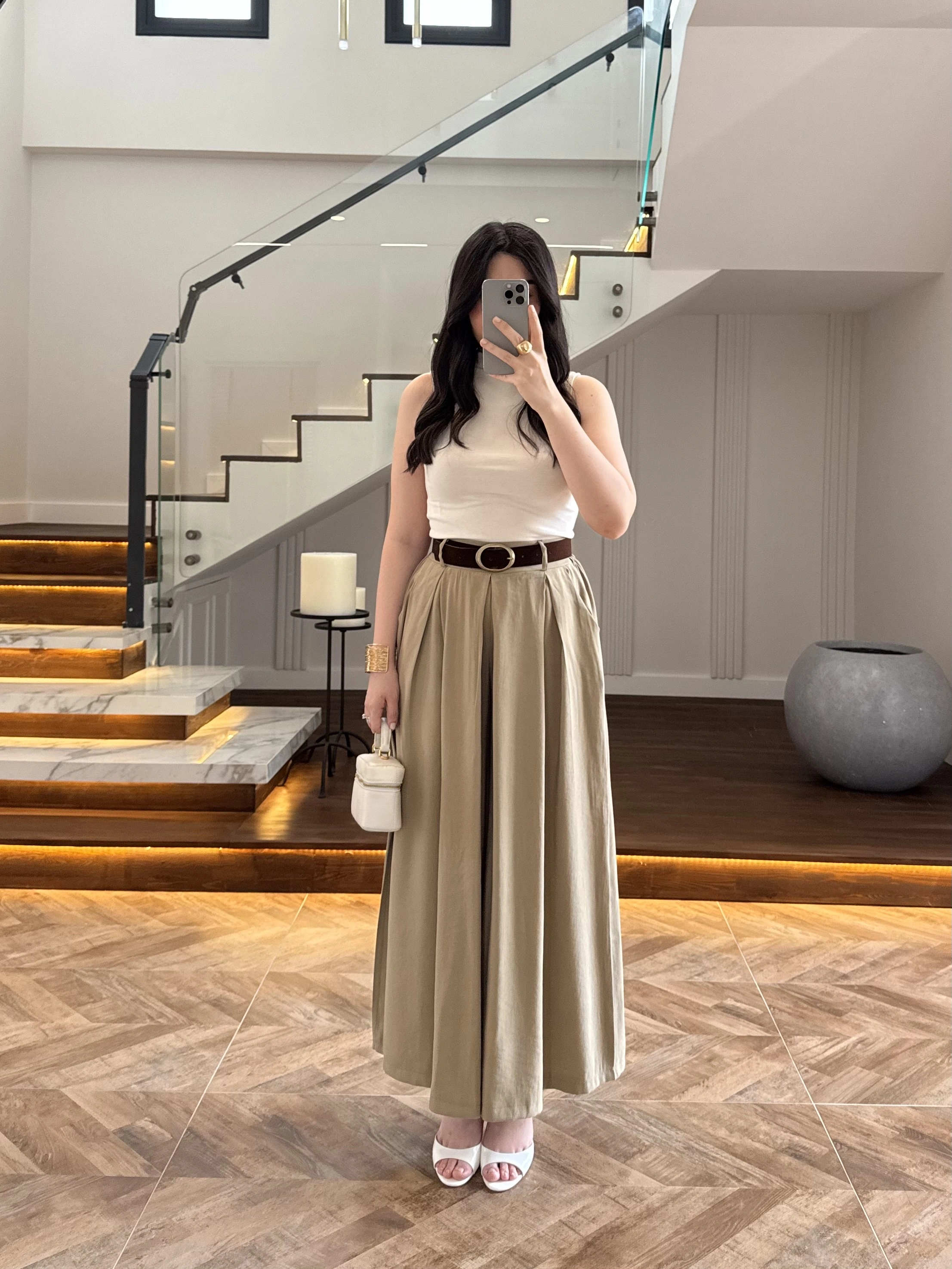 HAKİ KEMERLİ ETEKLİ PANTOLON-51354