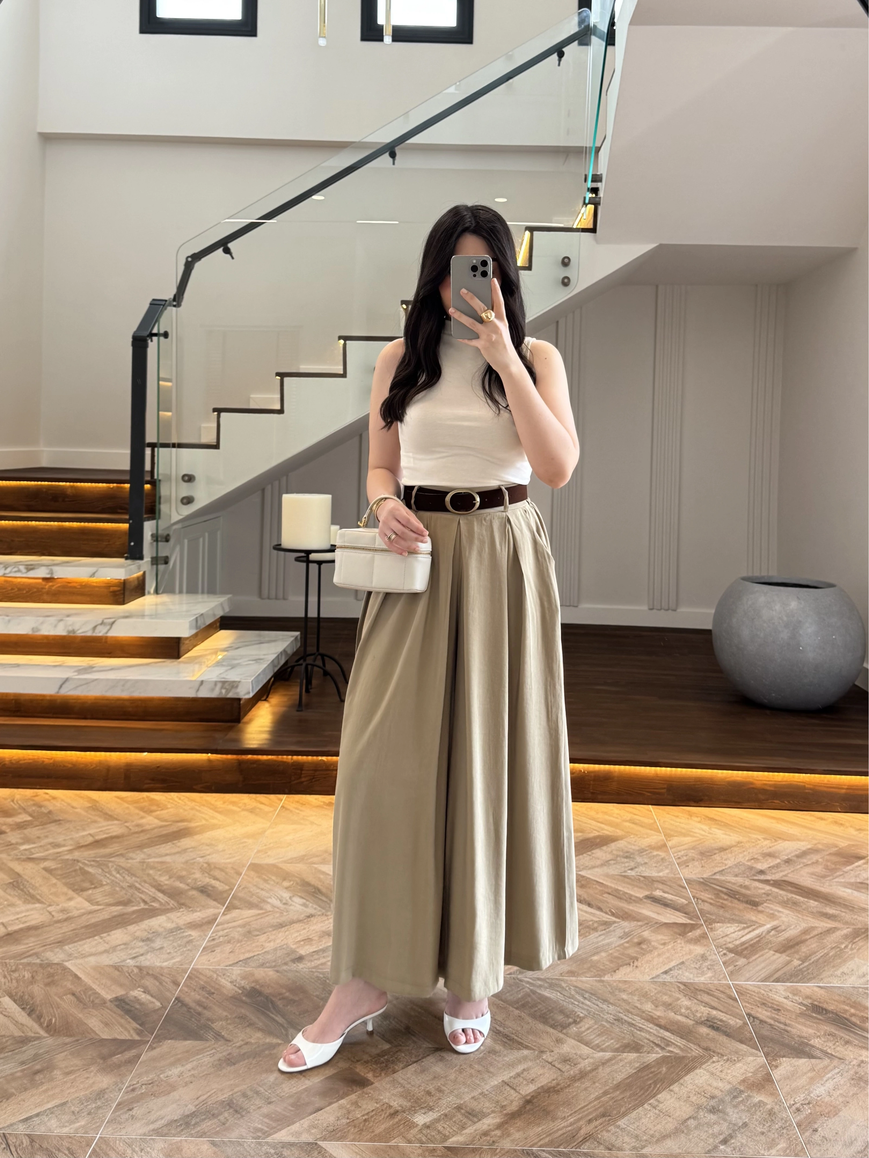 HAKİ KEMERLİ ETEKLİ PANTOLON-51354