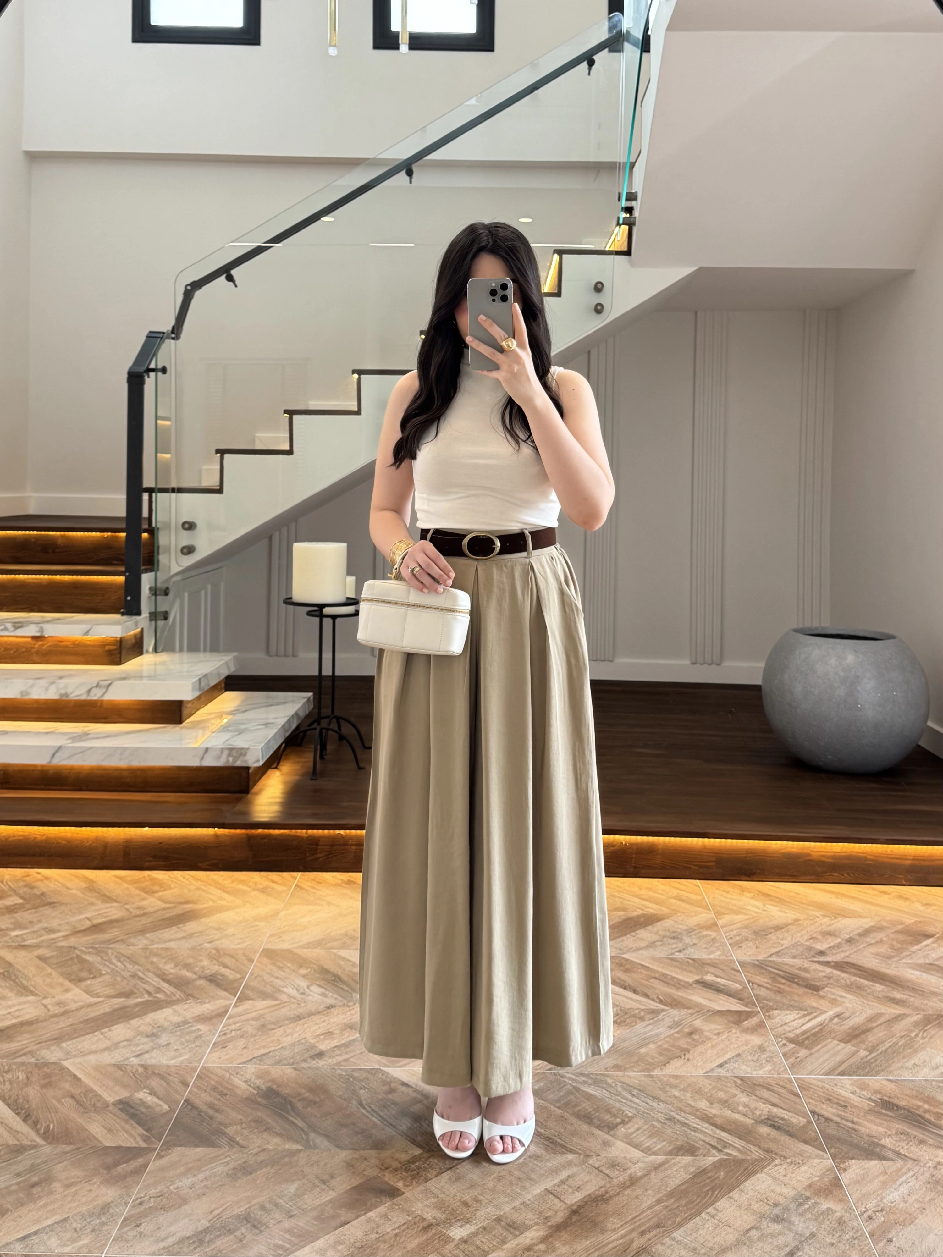 HAKİ KEMERLİ ETEKLİ PANTOLON-51354