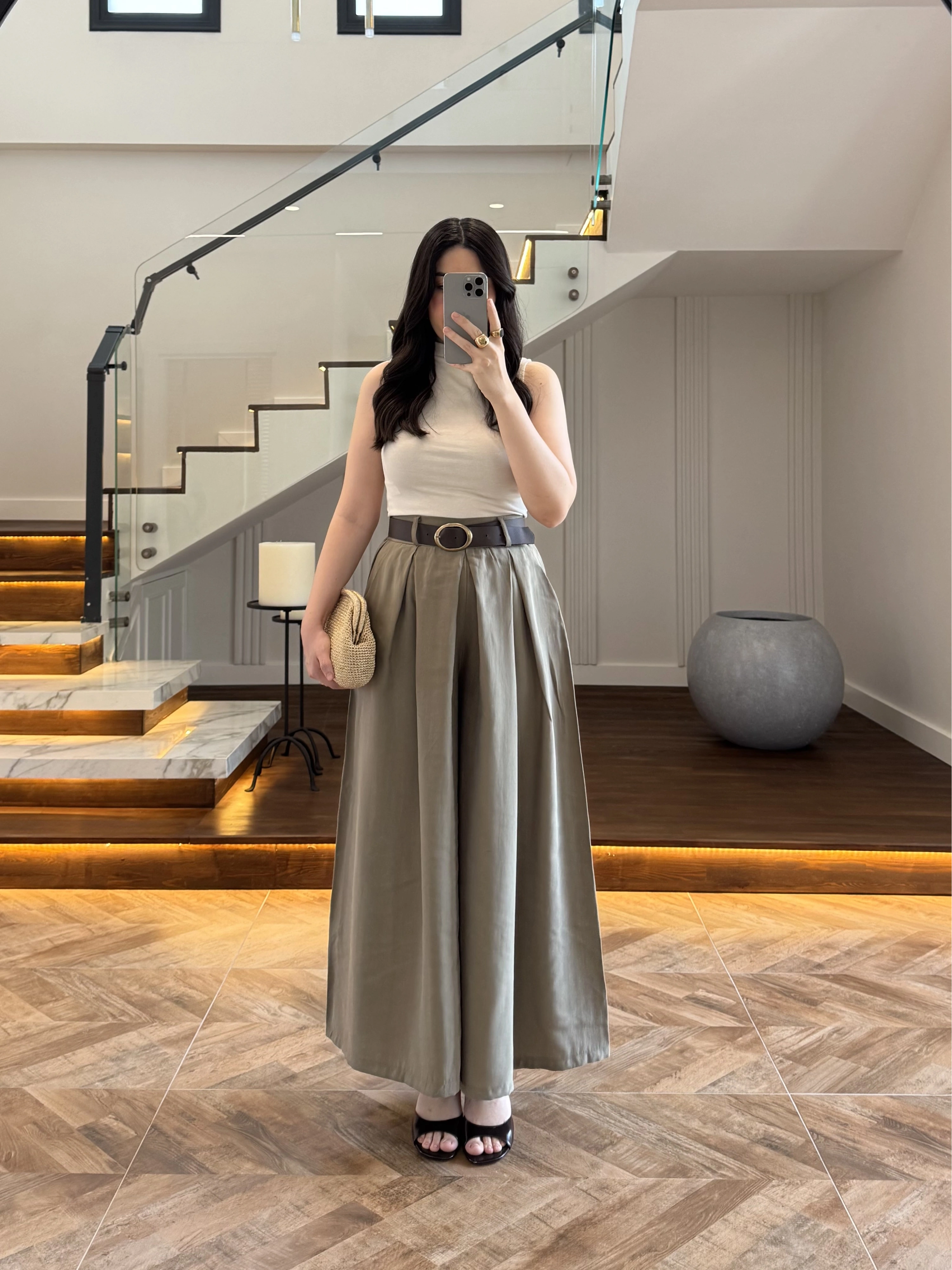 HAKİ KEMERLİ ETEKLİ PANTOLON-51354