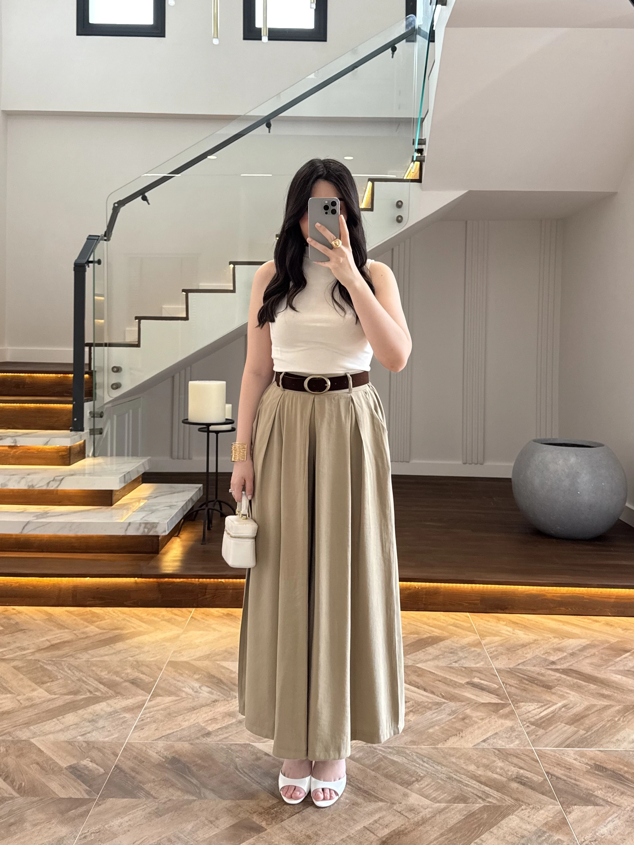 HAKİ KEMERLİ ETEKLİ PANTOLON-51354
