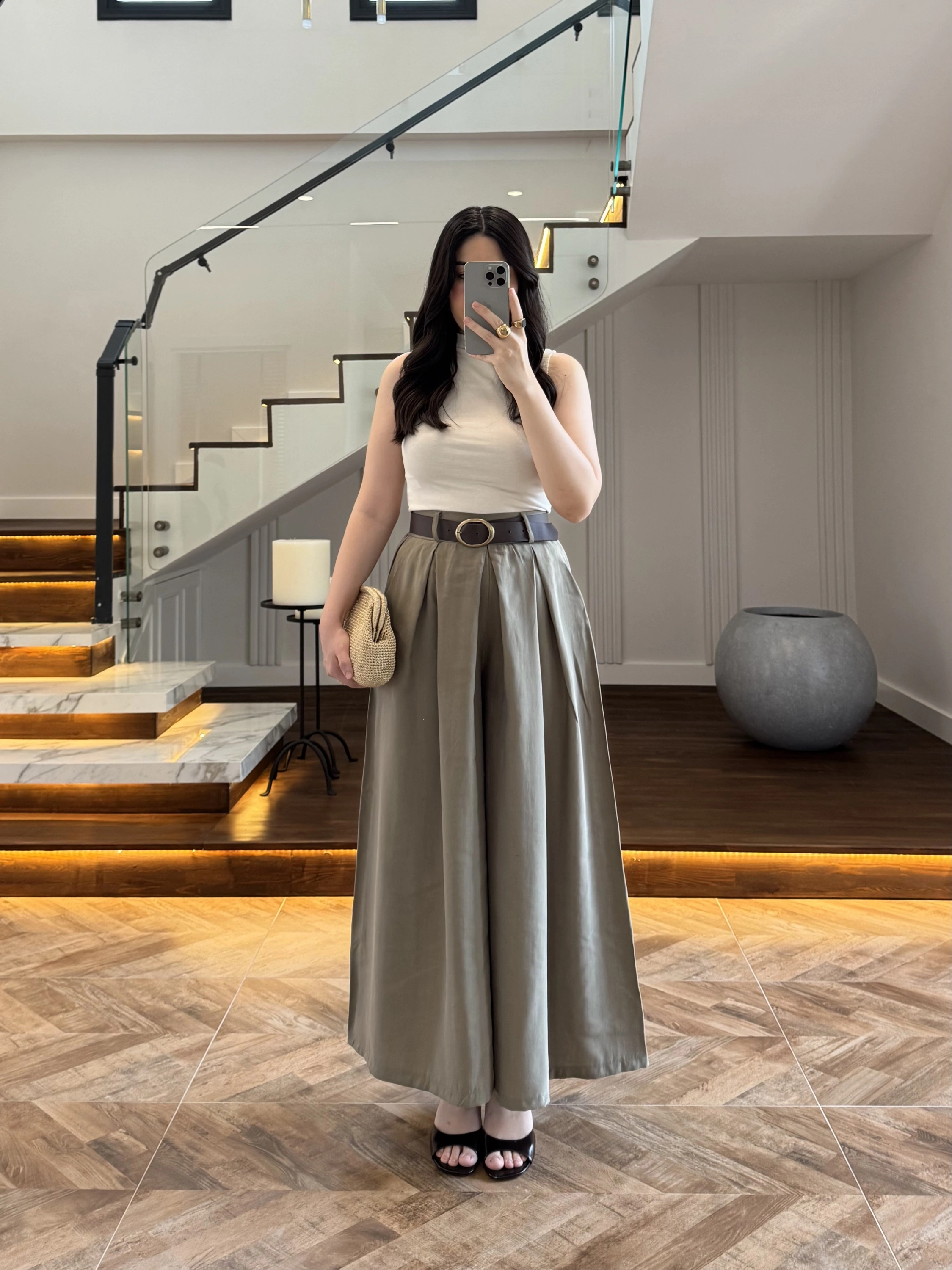 HAKİ KEMERLİ ETEKLİ PANTOLON-51354