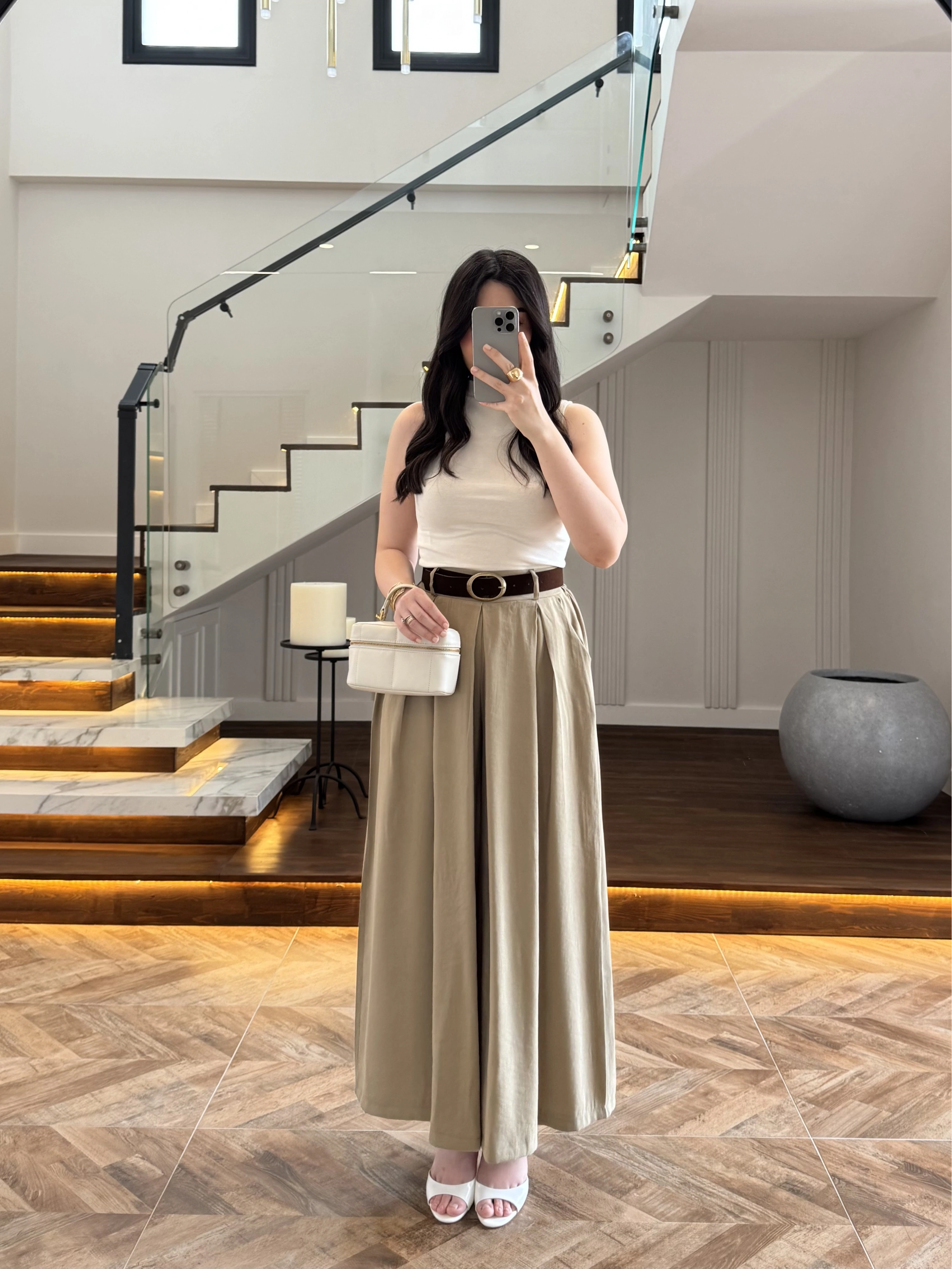 HAKİ KEMERLİ ETEKLİ PANTOLON-51354
