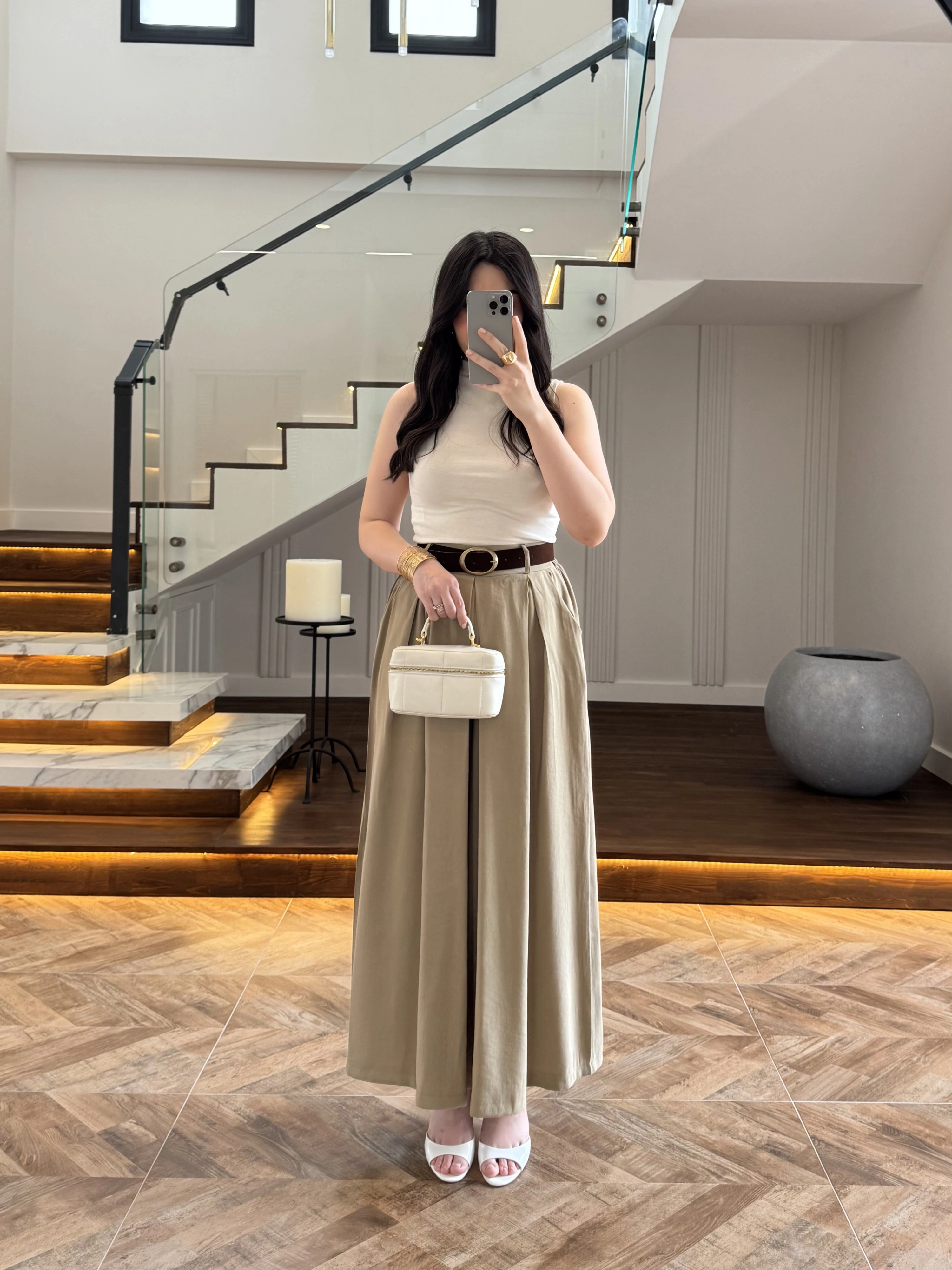 HAKİ KEMERLİ ETEKLİ PANTOLON-51354