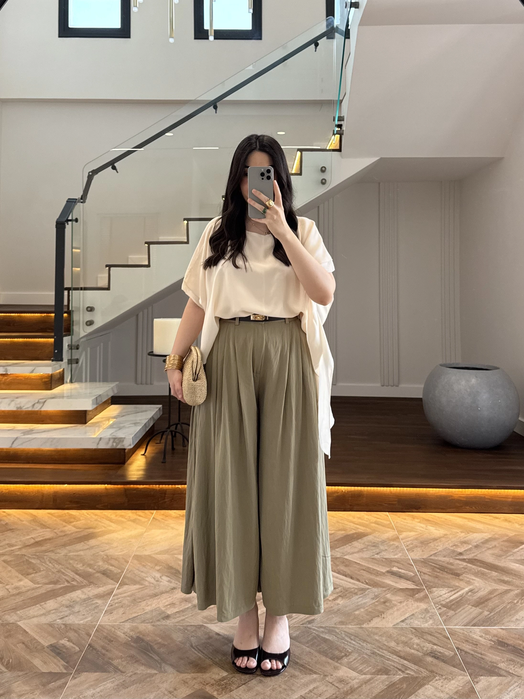 HAKİ KEMERLİ PİLELİ PANTOLON-51419