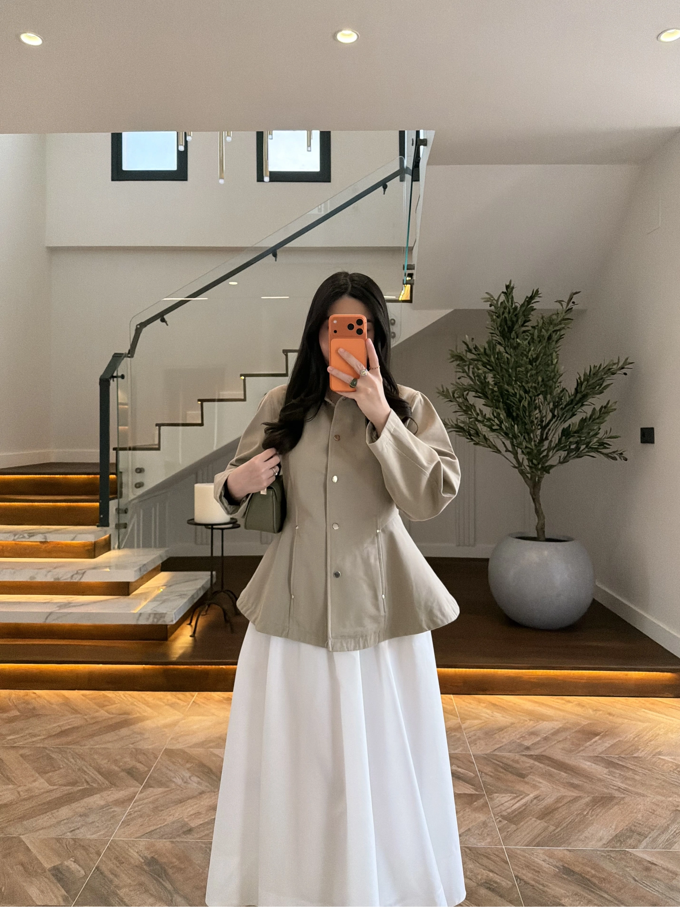 HAKİ KONTRAST YAKALI CEKET-7755