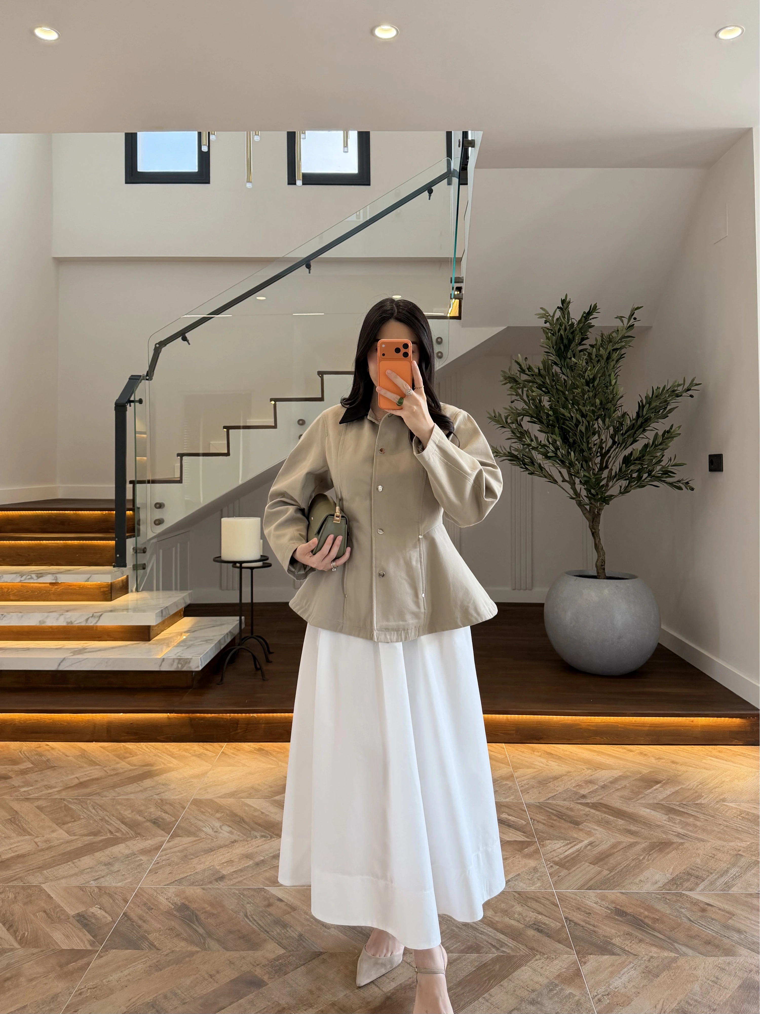 HAKİ KONTRAST YAKALI CEKET-7755
