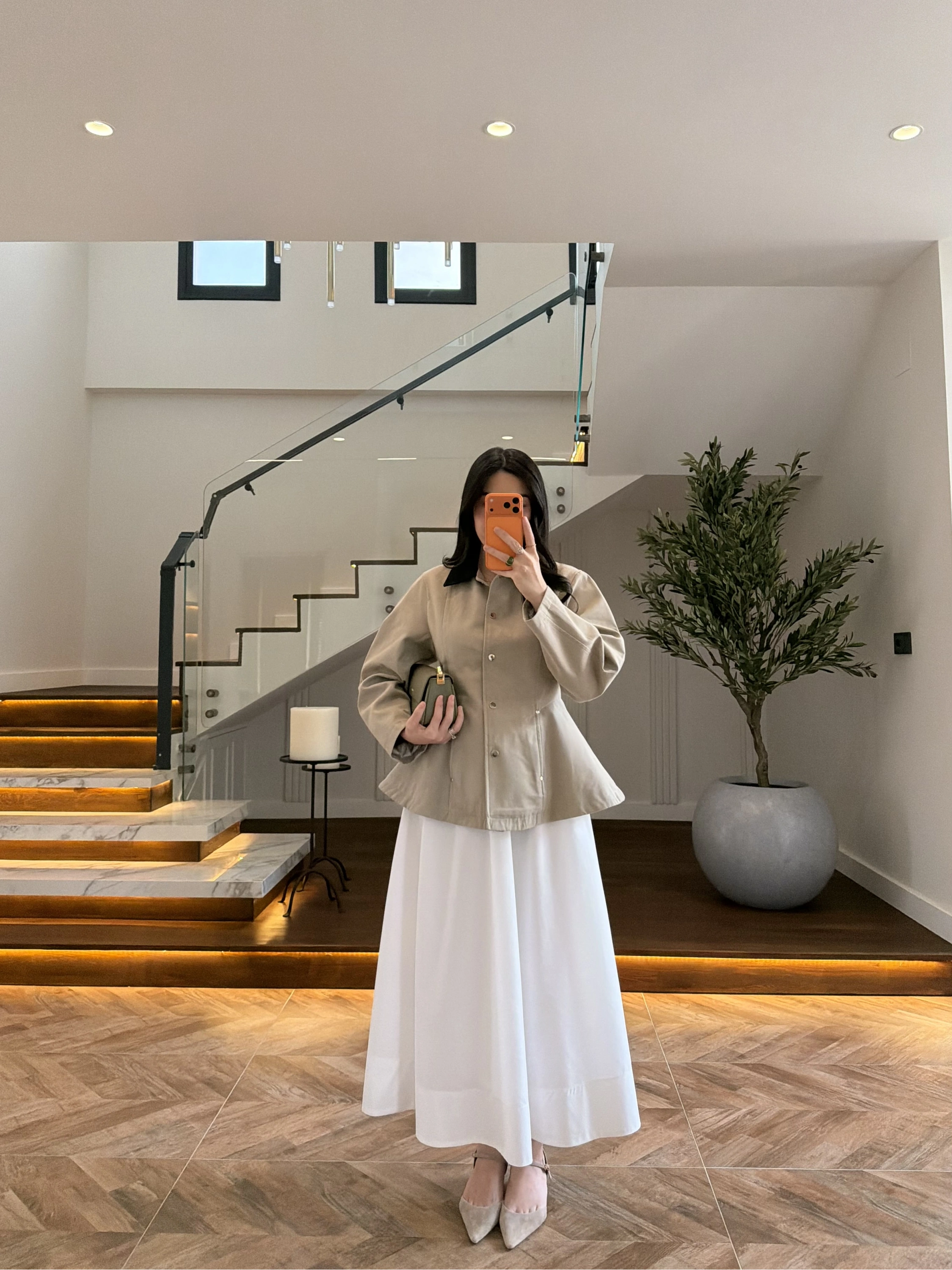 HAKİ KONTRAST YAKALI CEKET-7755