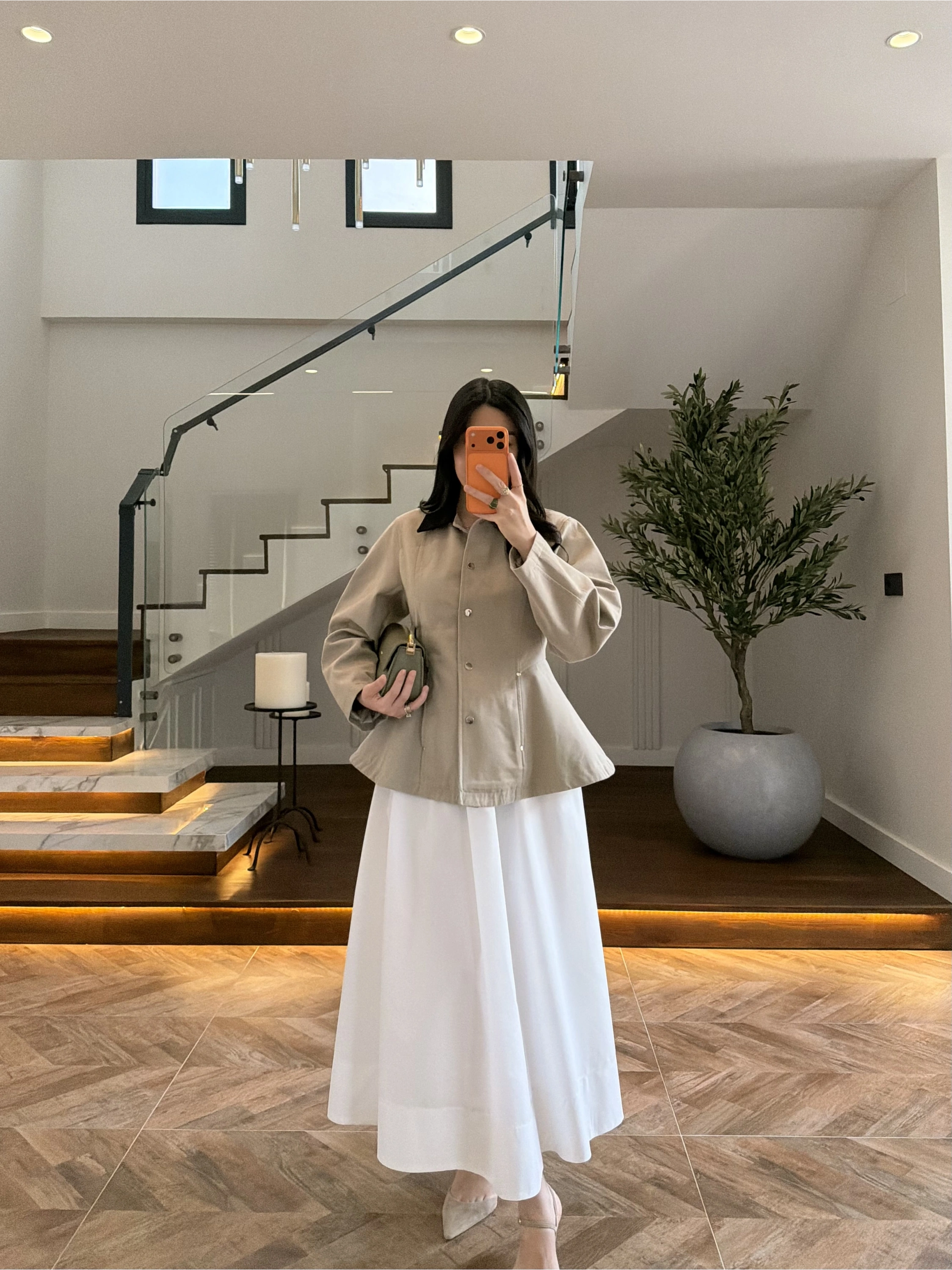 HAKİ KONTRAST YAKALI CEKET-7755