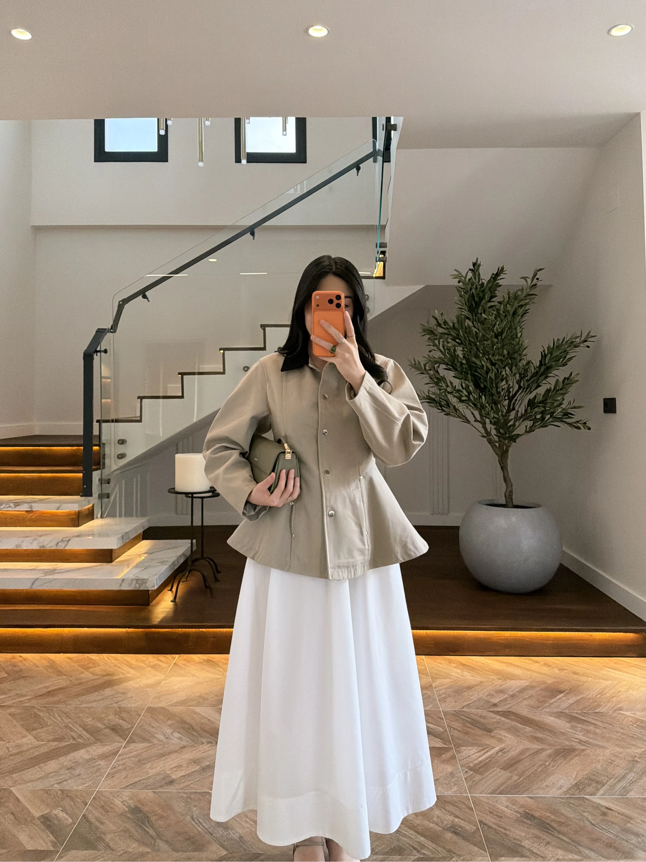 HAKİ KONTRAST YAKALI CEKET-7755