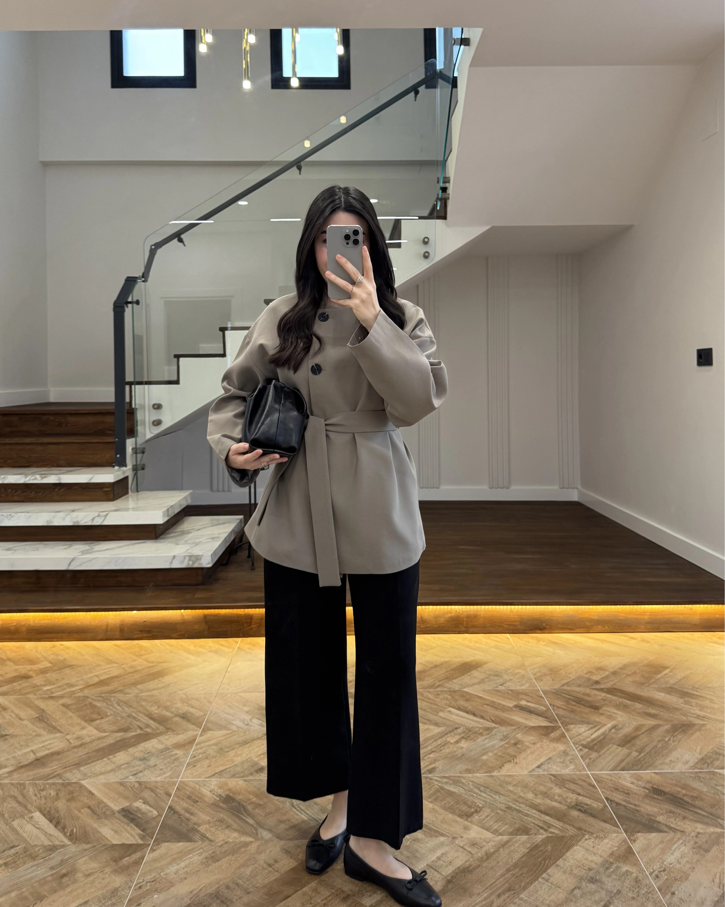 HAKİ KUŞAK DETAYLI CEKET-7672