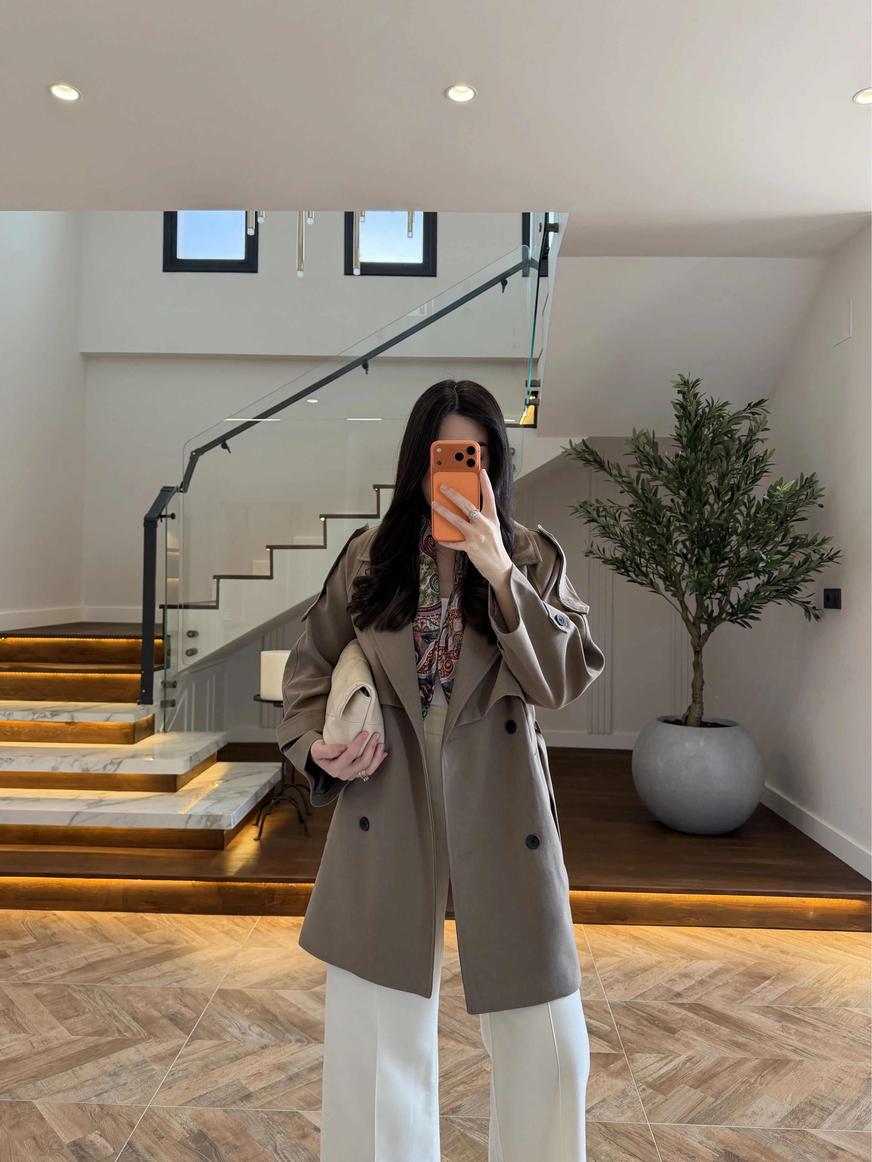 HAKİ KUŞAKLI APOLETLİ KISA TRENÇ -7738