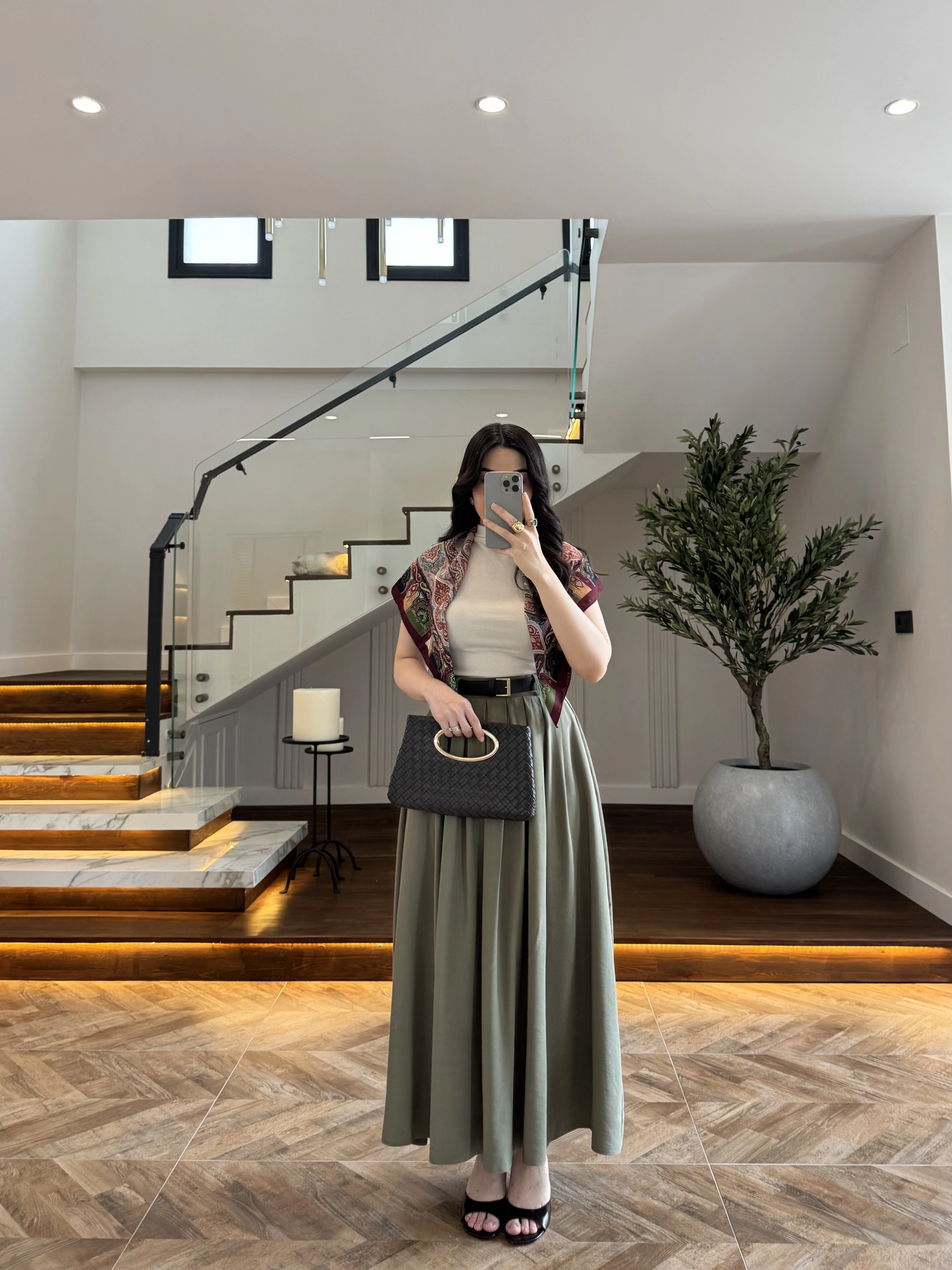 HAKİ ÖN PİLE DETAY ETEK -580653