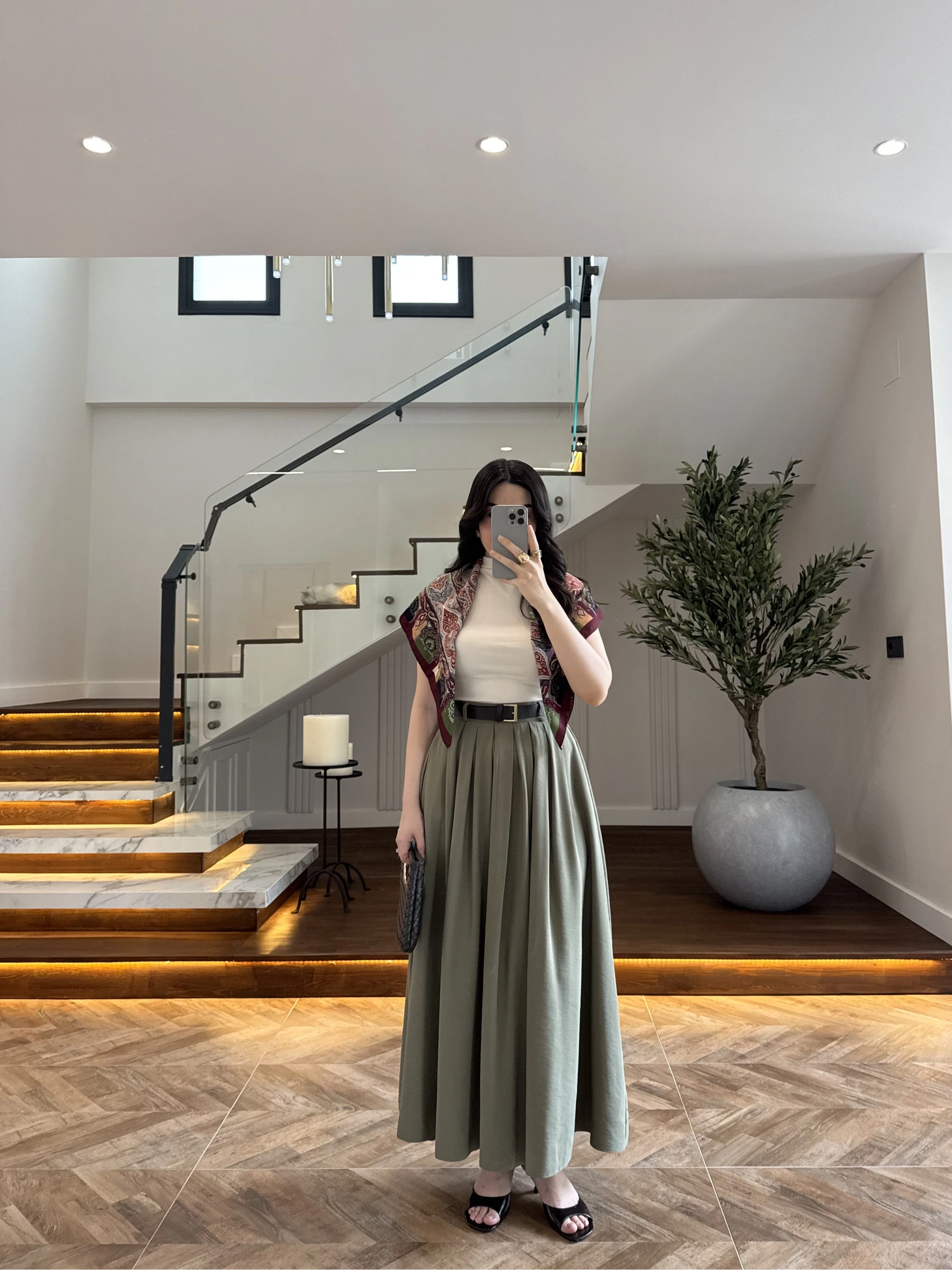 HAKİ ÖN PİLE DETAY ETEK -580653