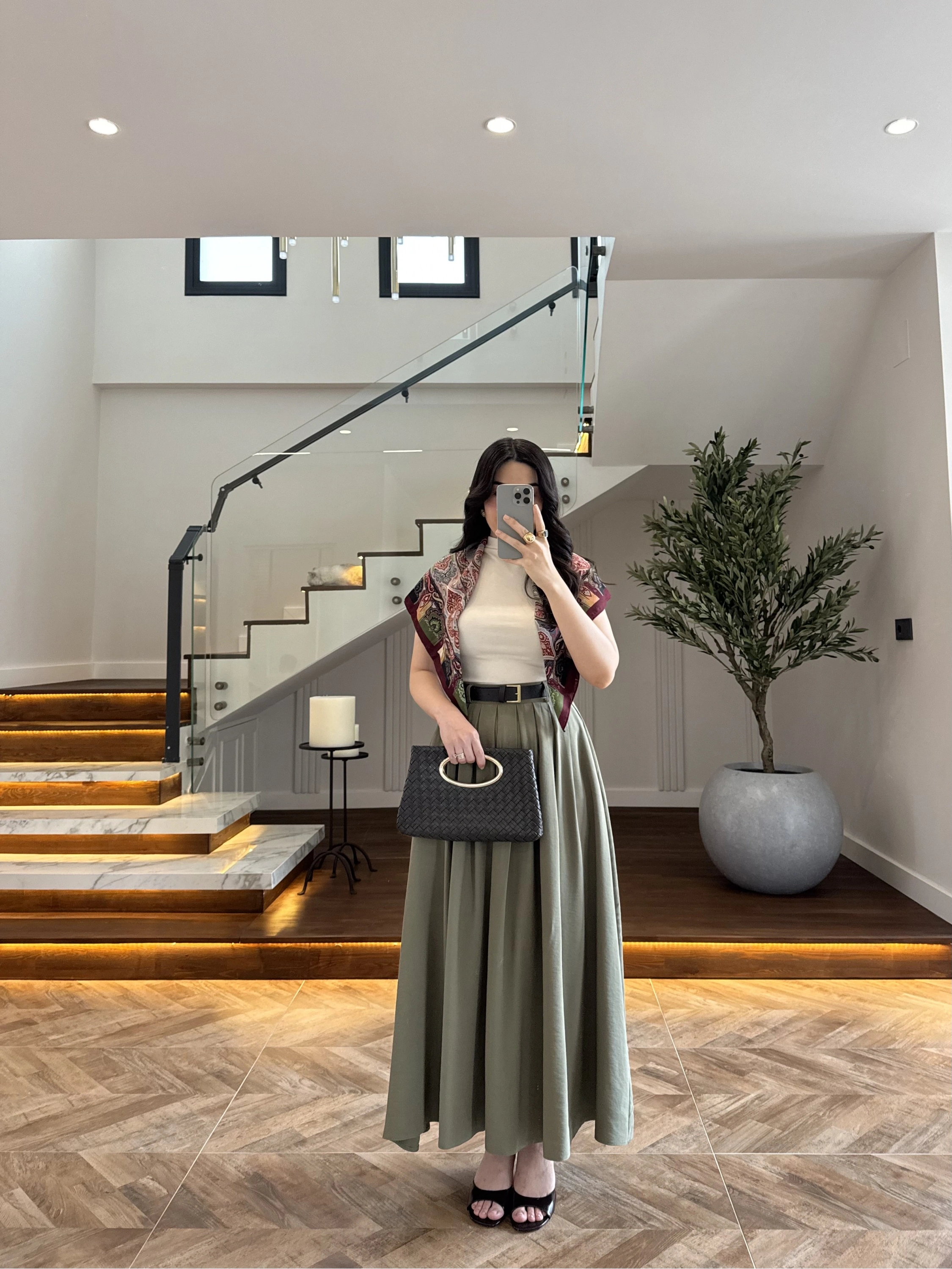 HAKİ ÖN PİLE DETAY ETEK -580653