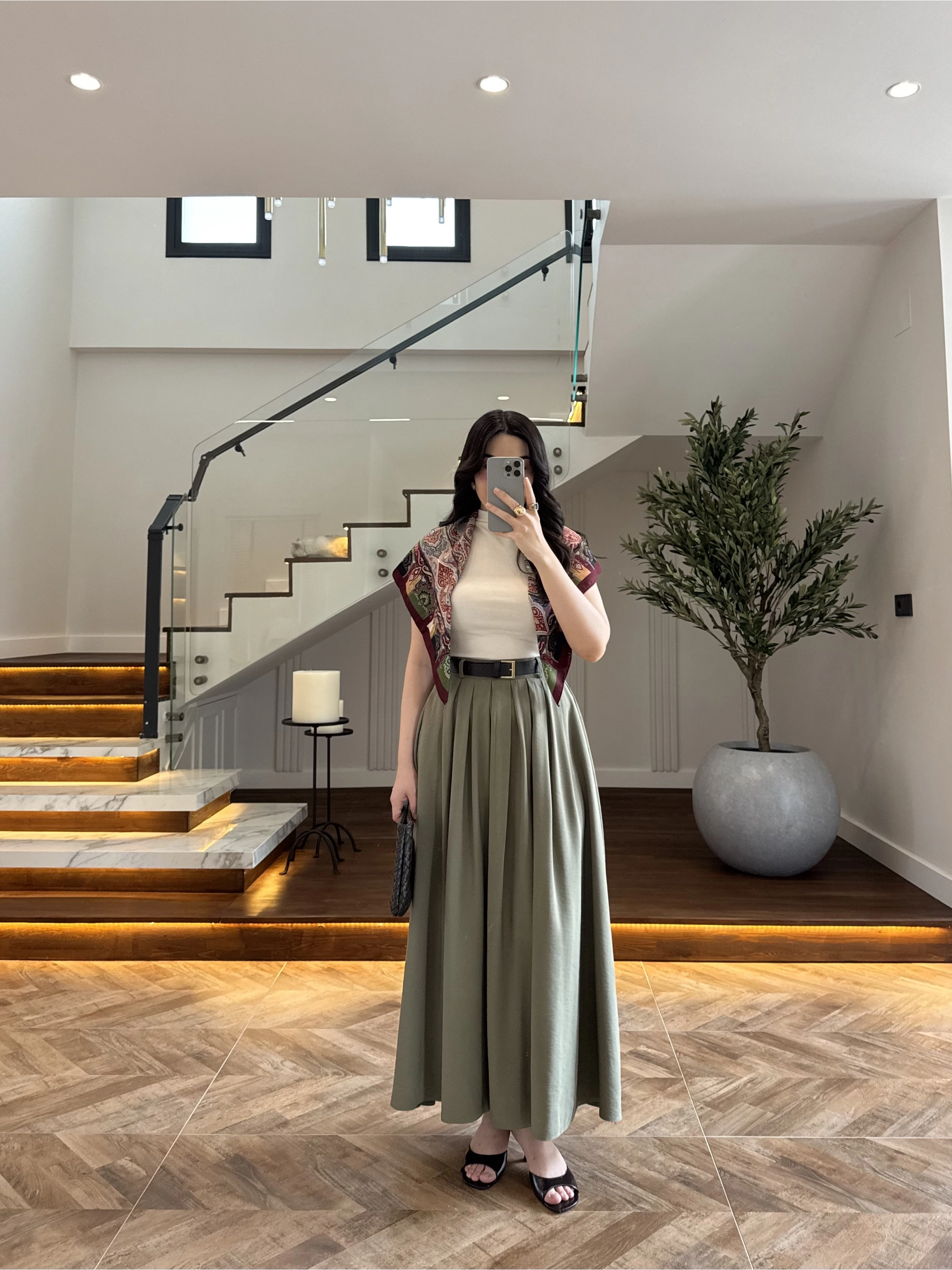 HAKİ ÖN PİLE DETAY ETEK -580653