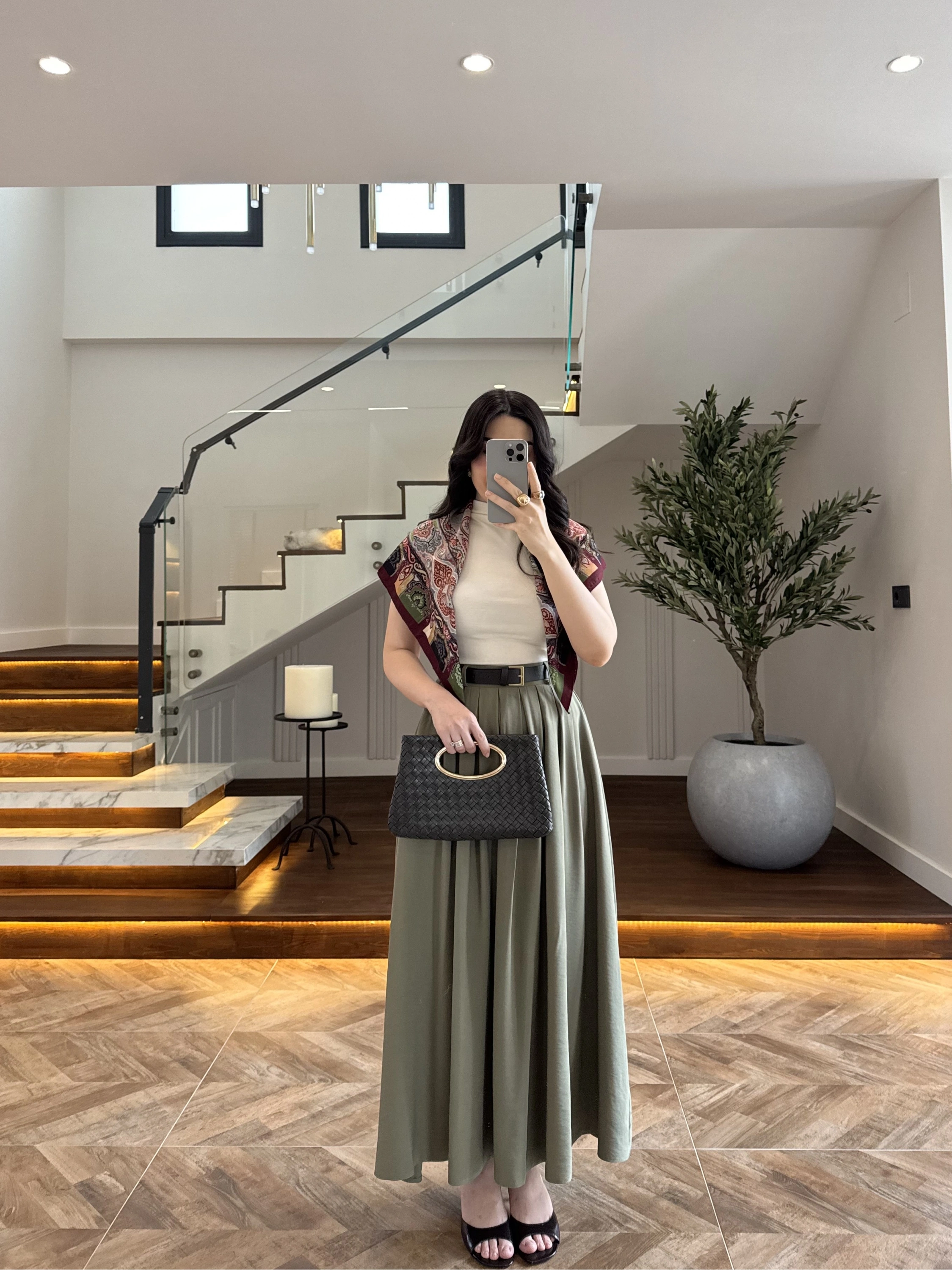 HAKİ ÖN PİLE DETAY ETEK -580653