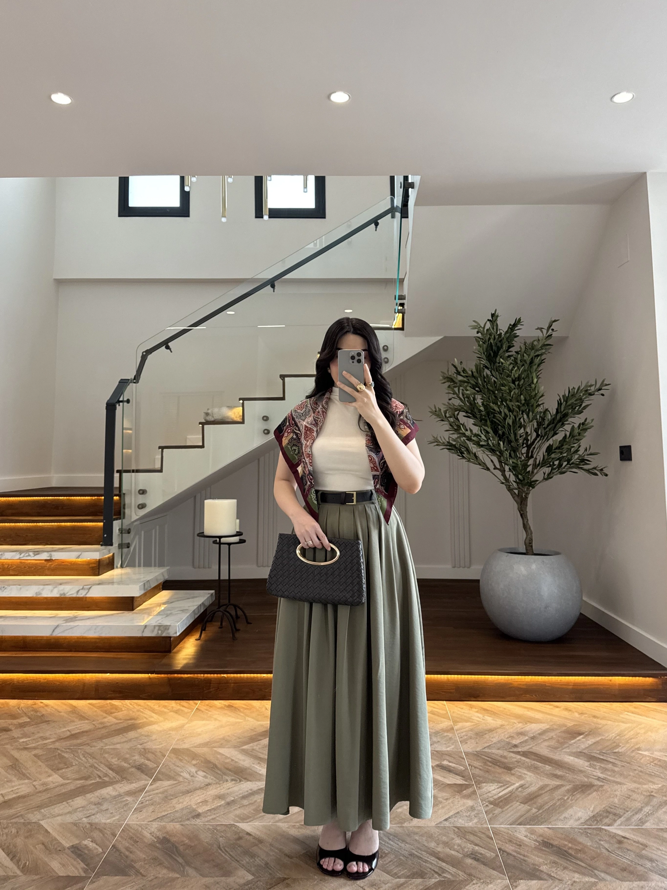 HAKİ ÖN PİLE DETAY ETEK -580653