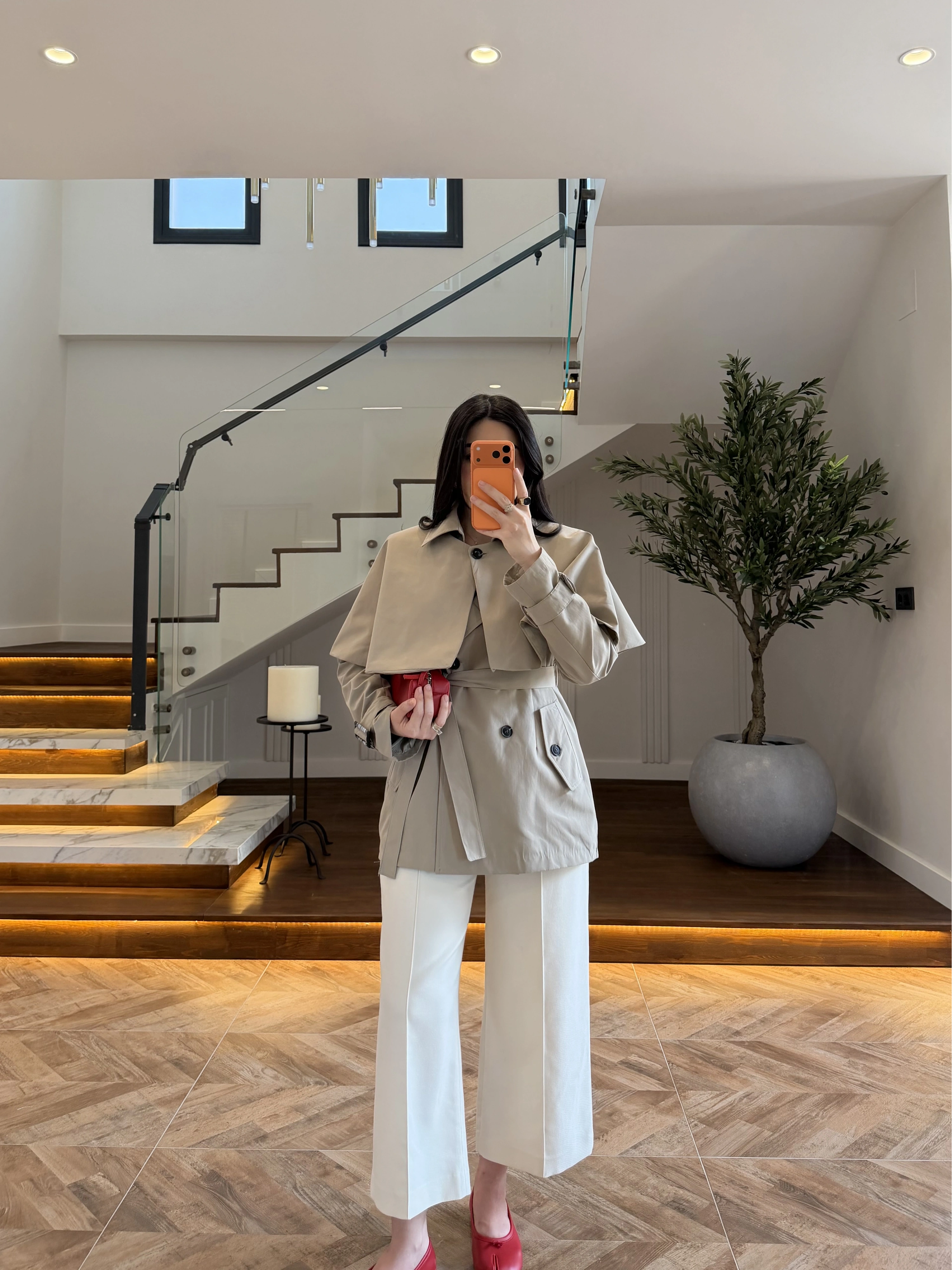 HAKİ PELERİN DETAY TRENCH -7764