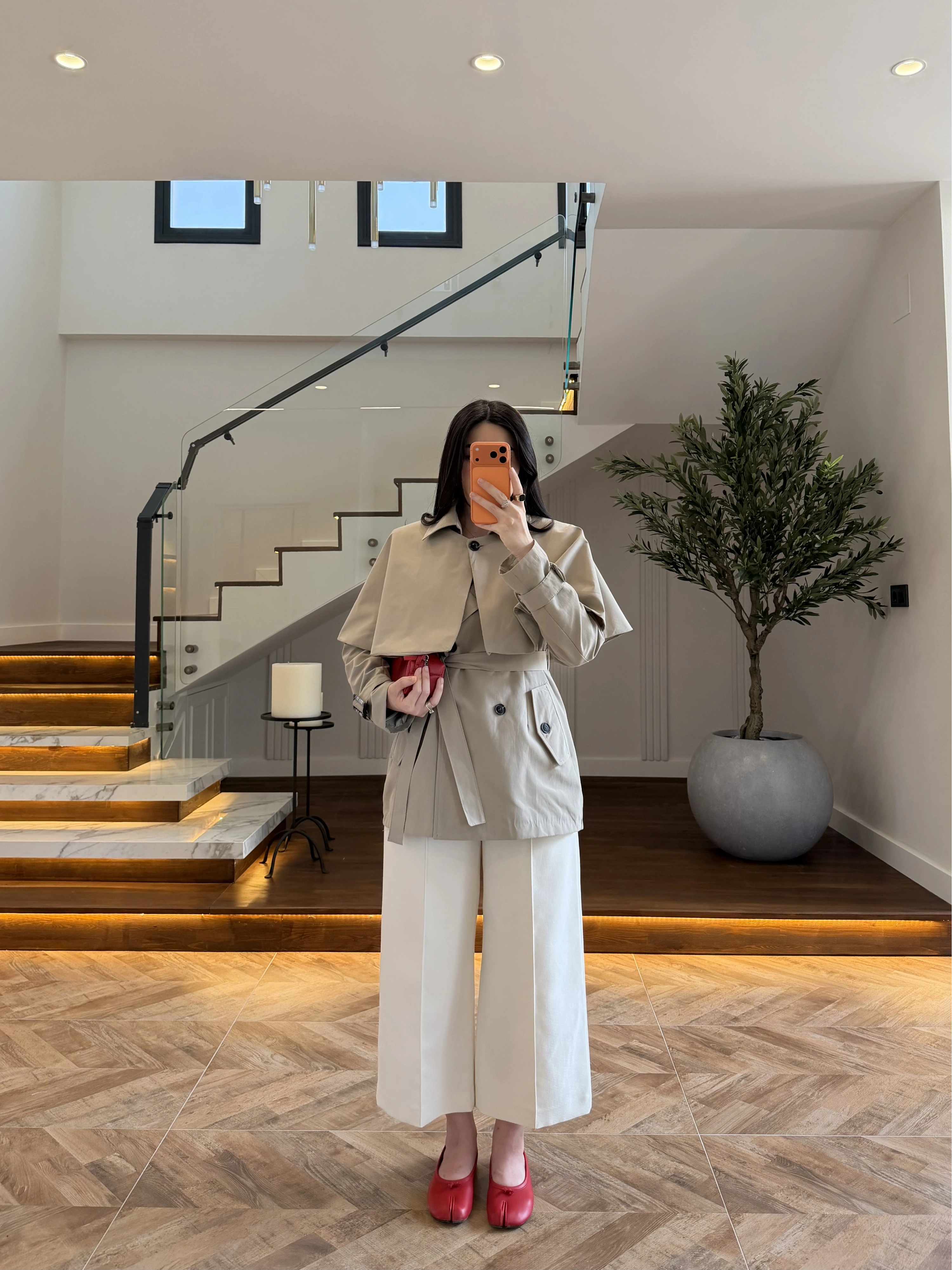 HAKİ PELERİN DETAY TRENCH -7764