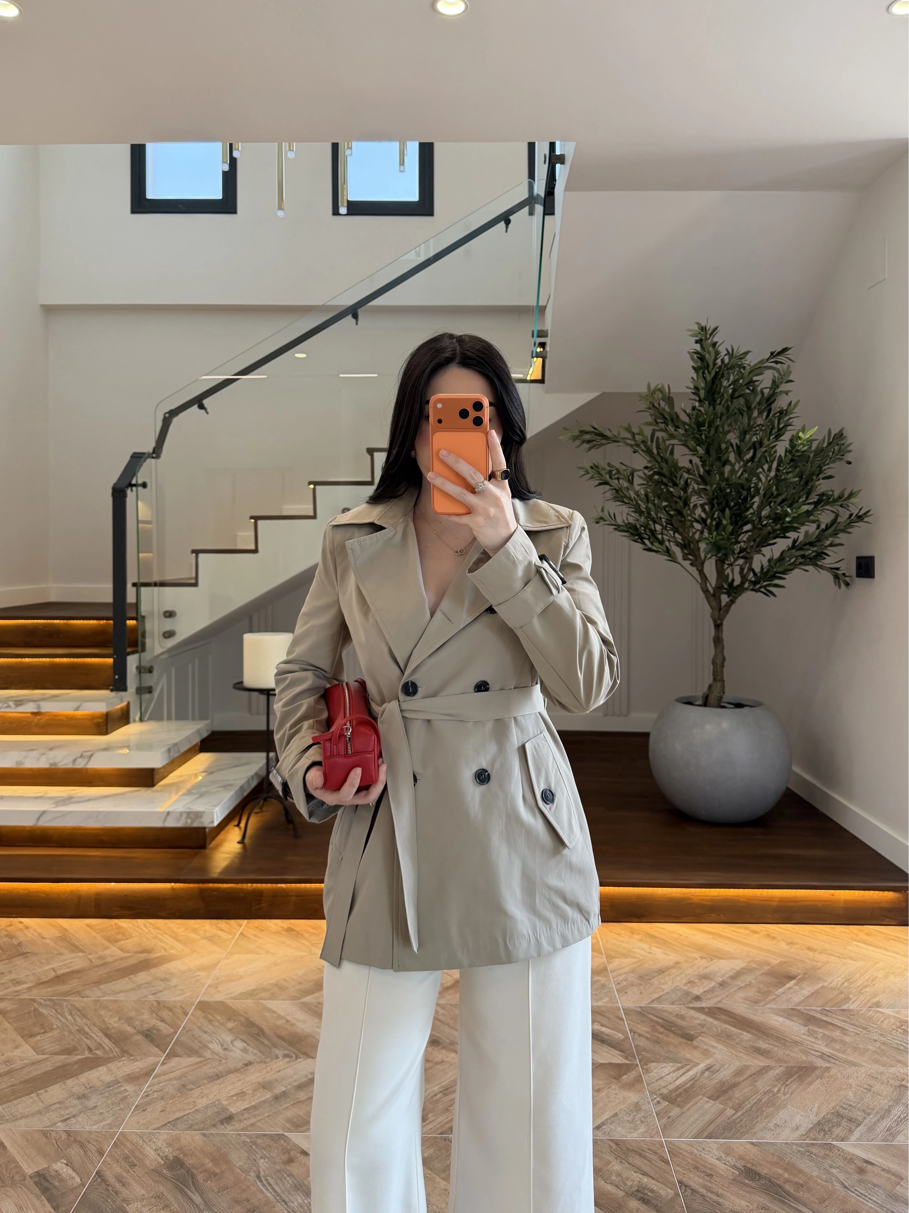 HAKİ PELERİN DETAY TRENCH -7764