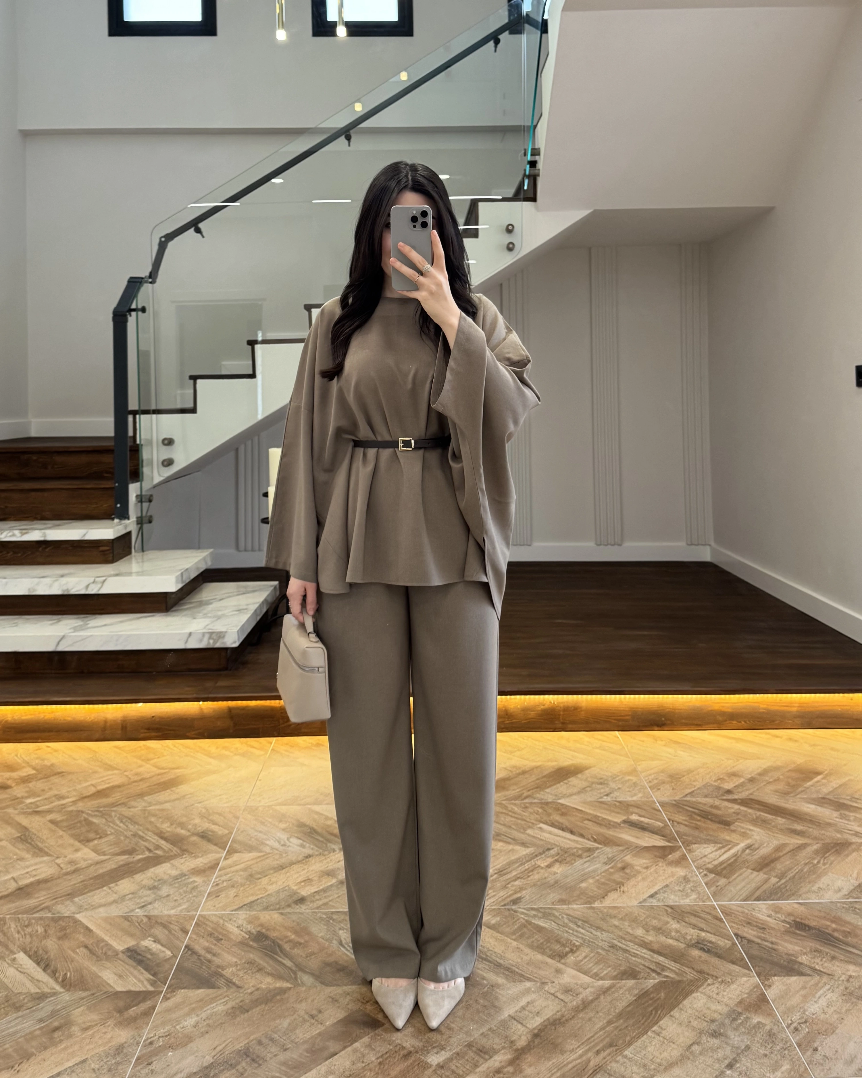 HAKİ PELERİN PANTOLON TAKIM -8898