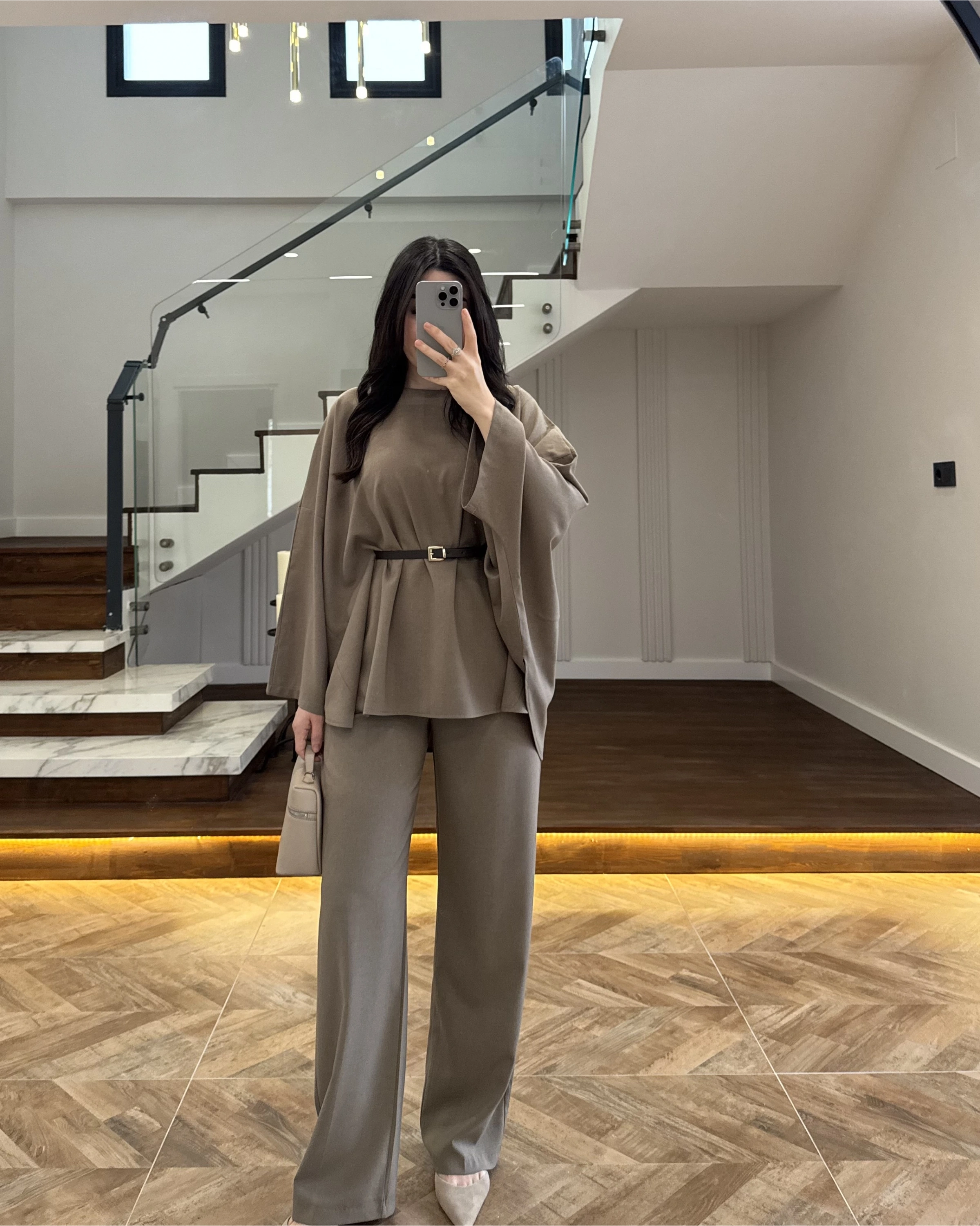 HAKİ PELERİN PANTOLON TAKIM -8898